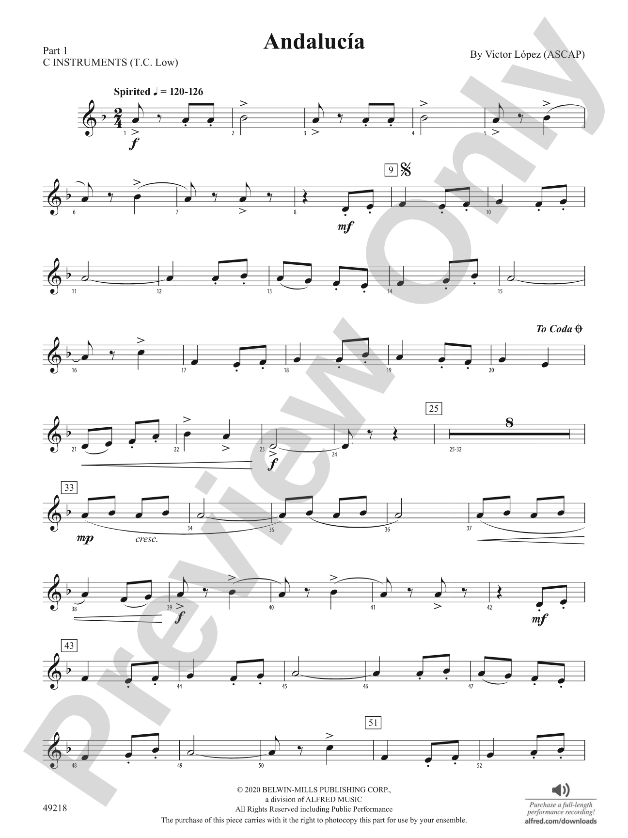 Andalucía: Part 1 - C Instruments (T.C. Low)