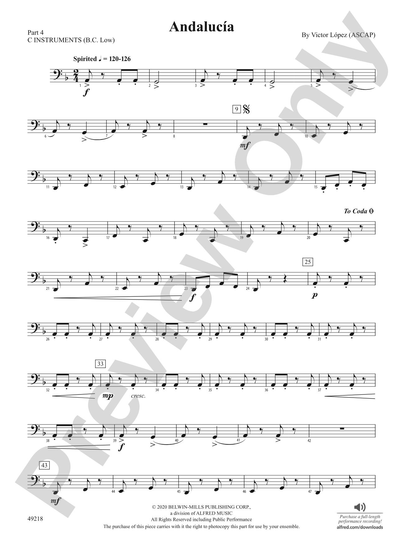 Andalucía: Part 4 - C Instruments (B.C. Low)