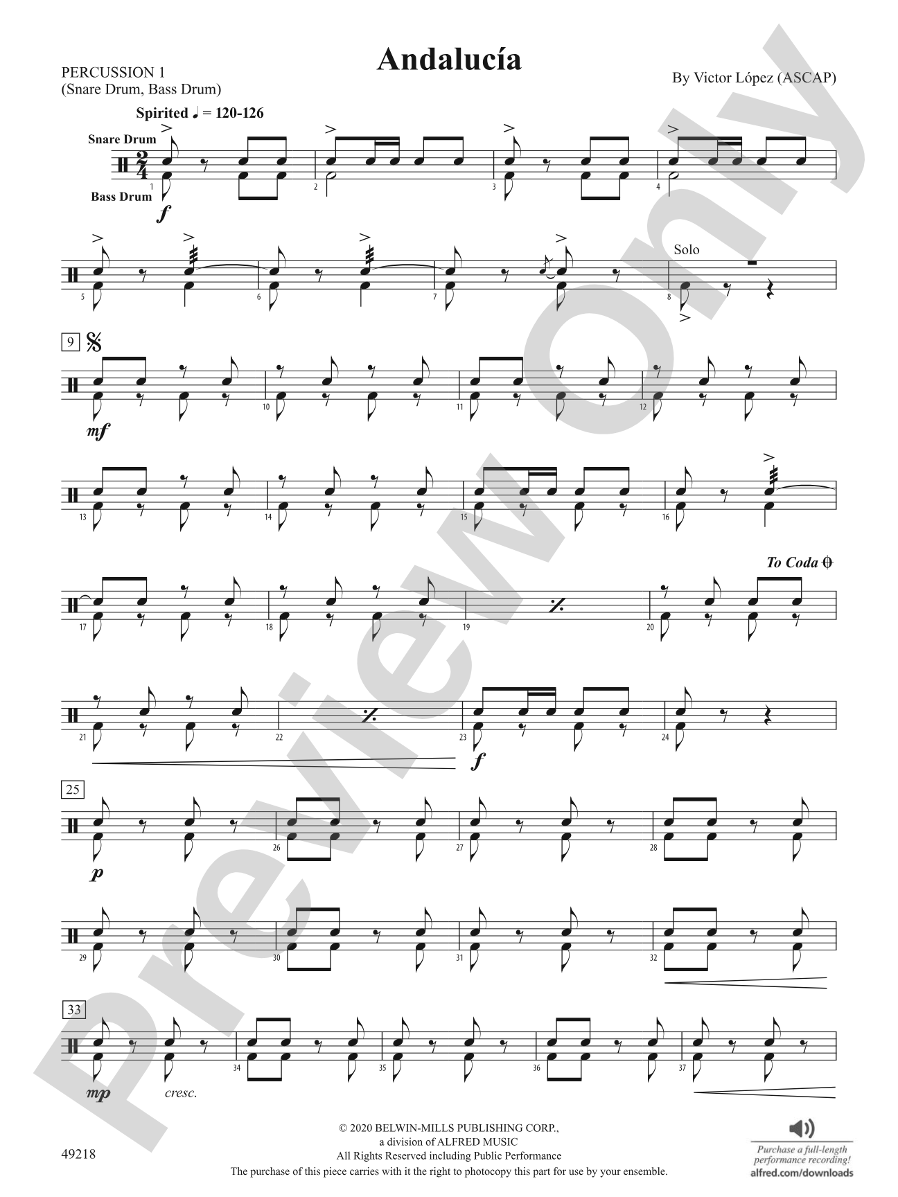 Andalucía: 1st Percussion