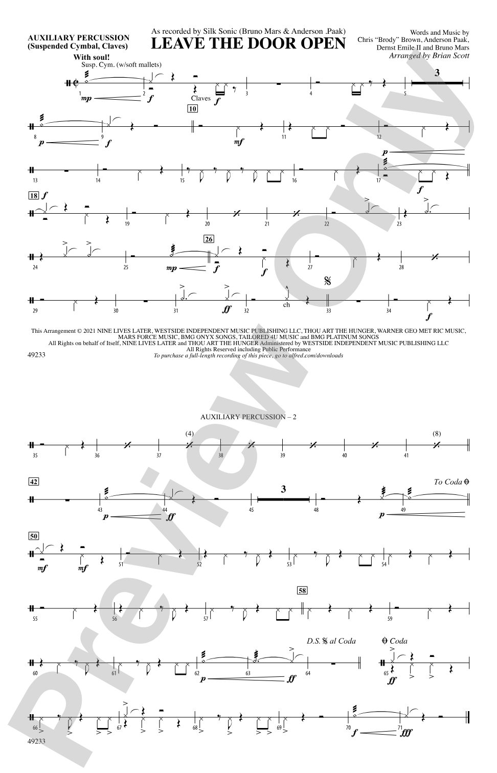 Leave the Door Open: Auxiliary Percussion