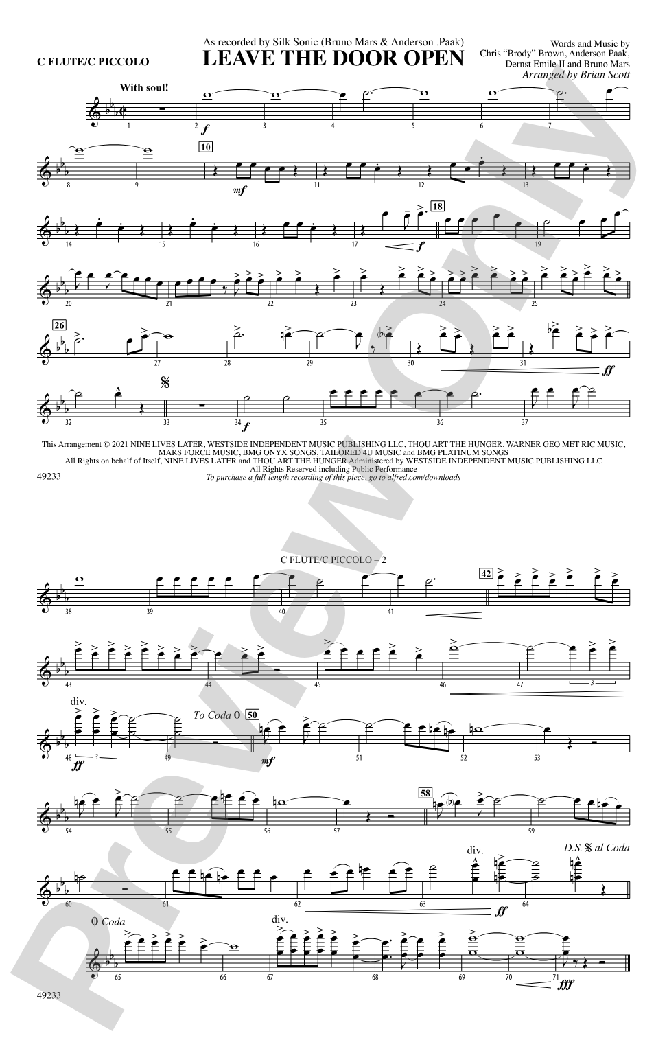 Leave the Door Open: Flute