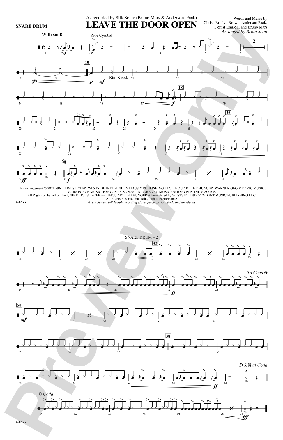 Leave the Door Open: Snare Drum