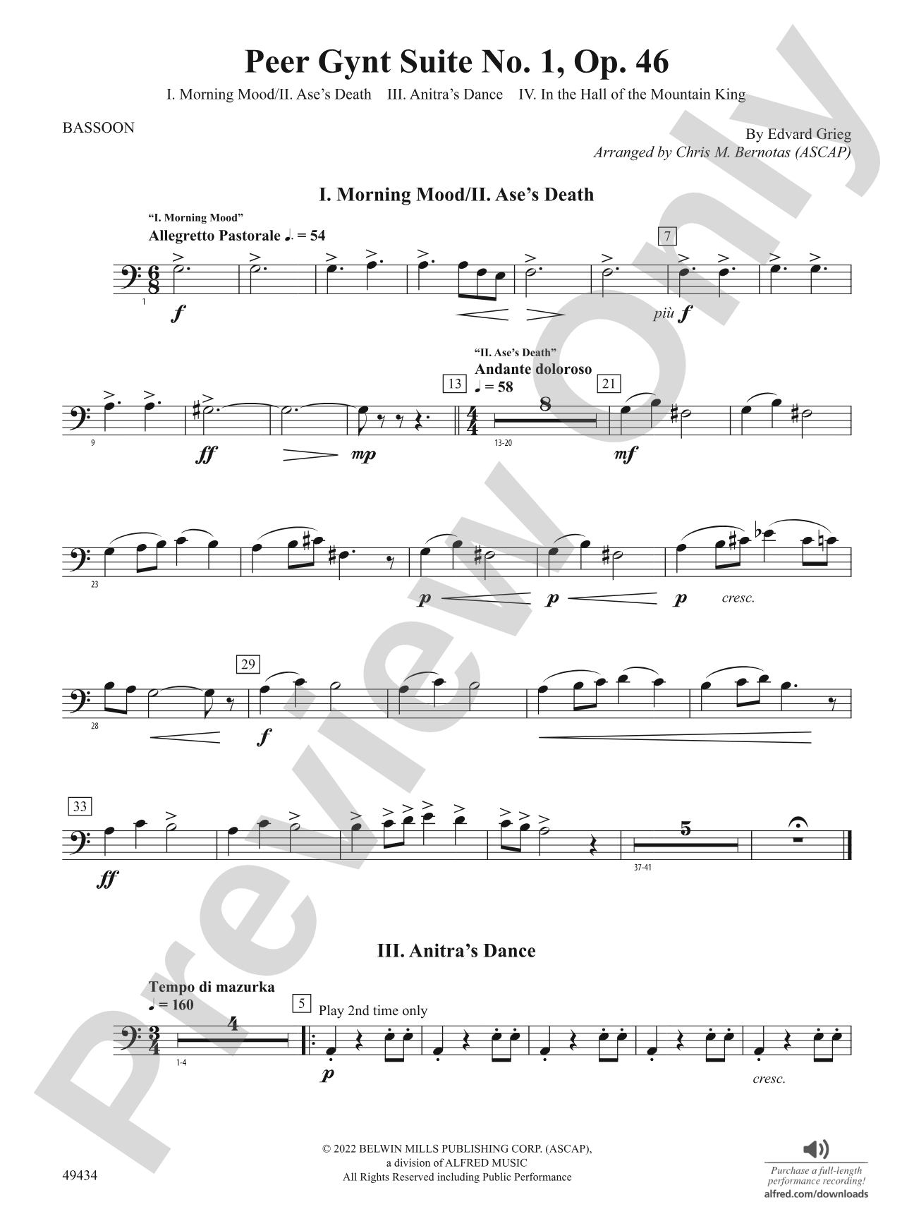 Peer Gynt Suite No.1, Op. 46: Bassoon