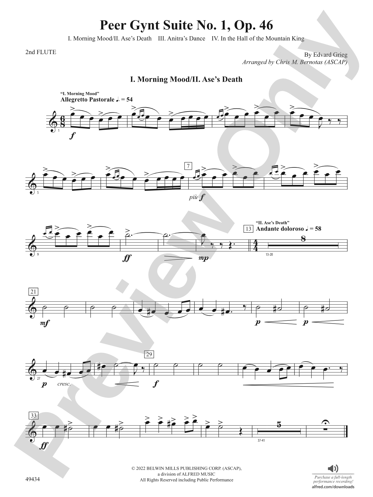 Peer Gynt Suite No.1, Op. 46: 2nd Flute