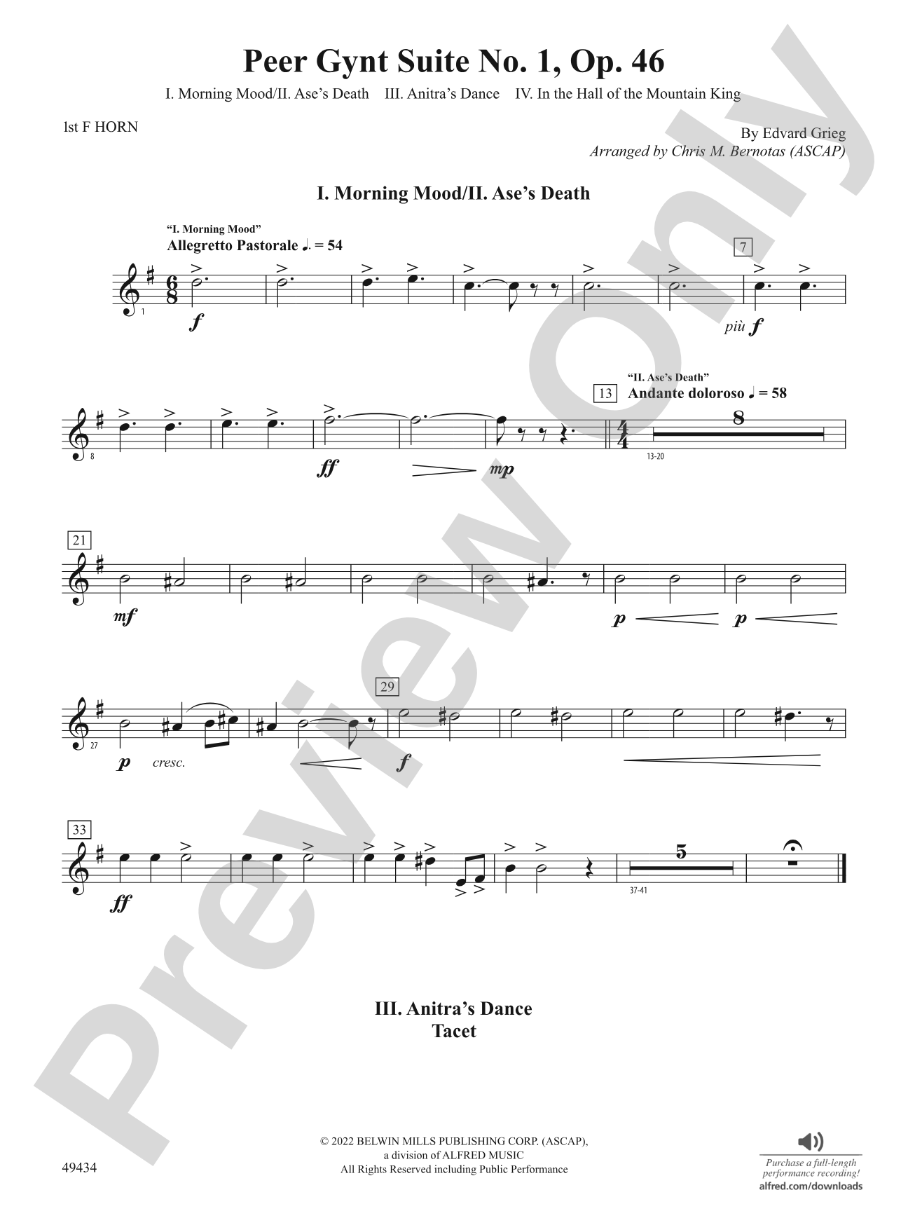 Peer Gynt Suite No.1, Op. 46: 1st F Horn