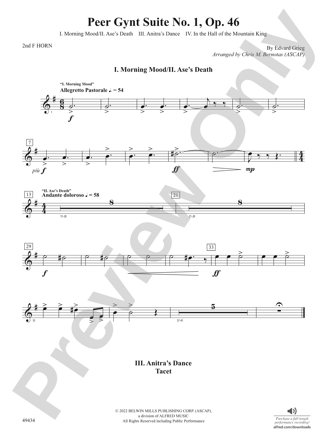 Peer Gynt Suite No.1, Op. 46: 2nd F Horn