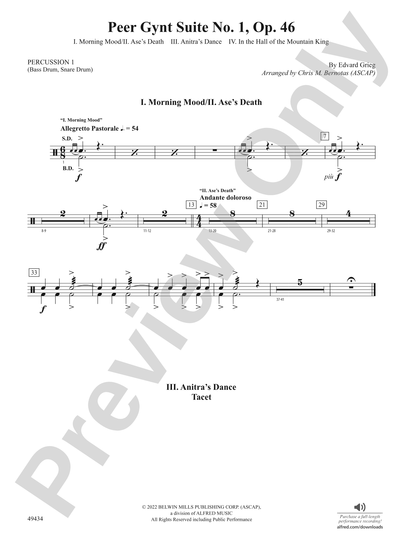 Peer Gynt Suite No.1, Op. 46: 1st Percussion