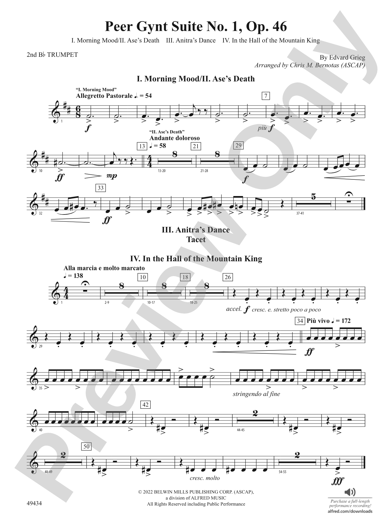 Peer Gynt Suite No.1, Op. 46: 2nd B-flat Trumpet