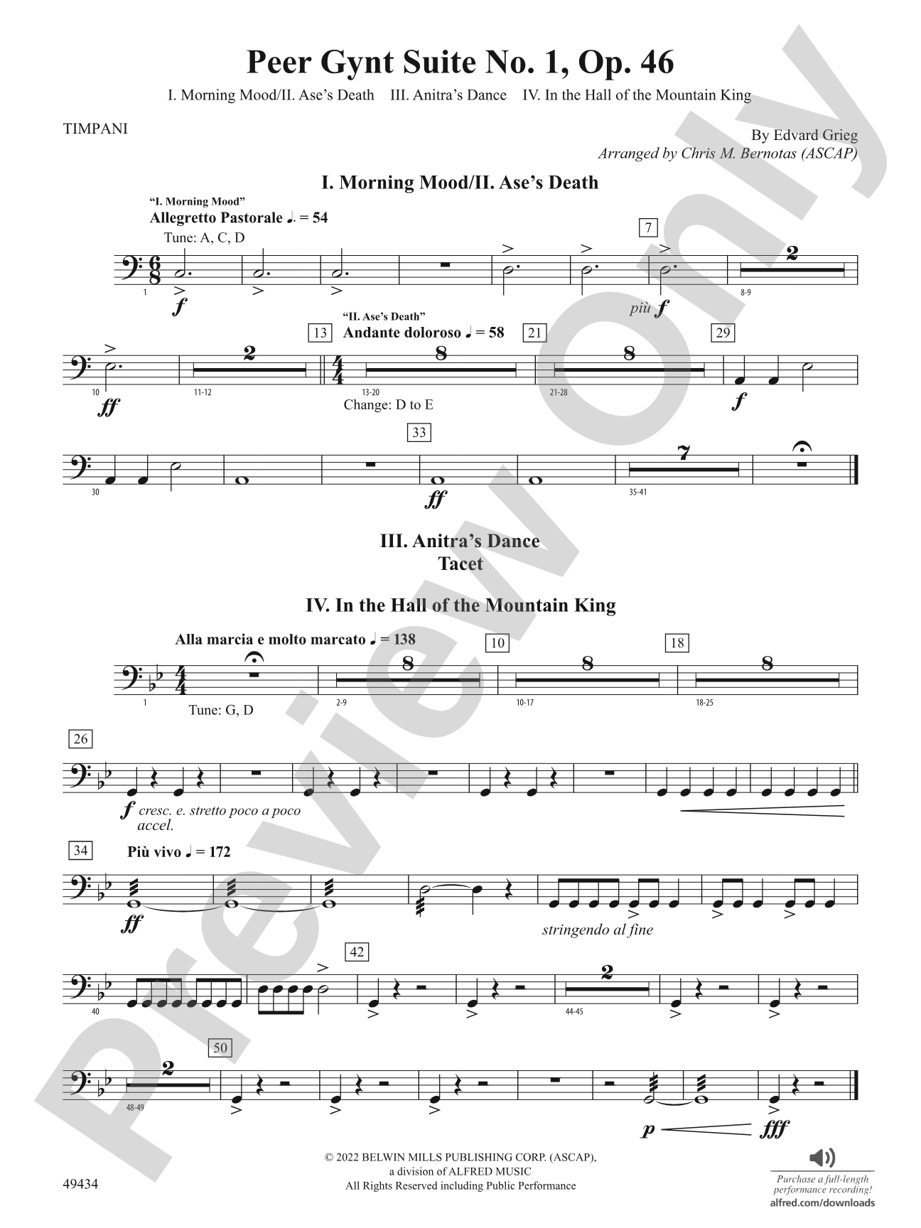 Peer Gynt Suite No.1, Op. 46: Timpani