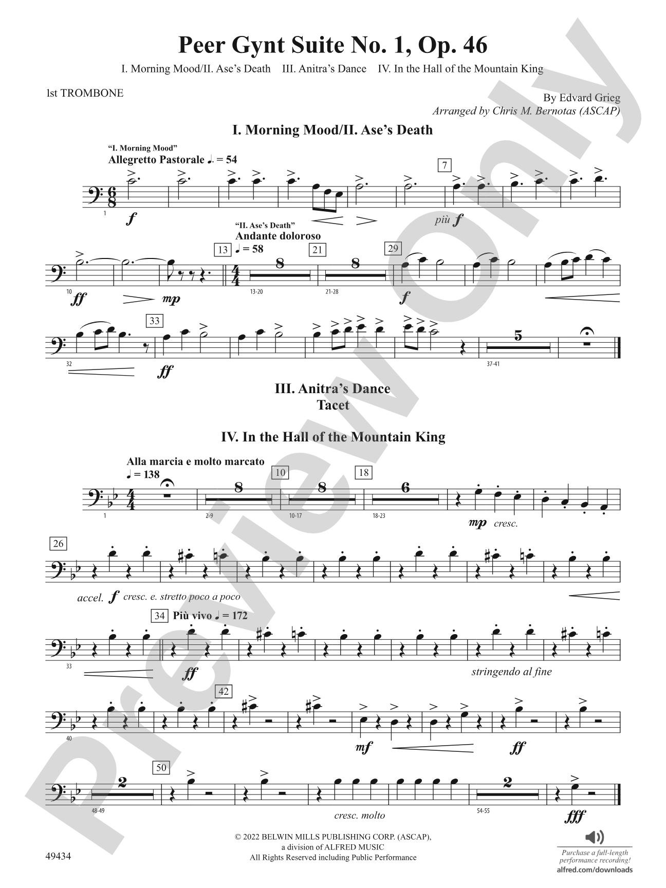 Peer Gynt Suite No.1, Op. 46: 1st Trombone