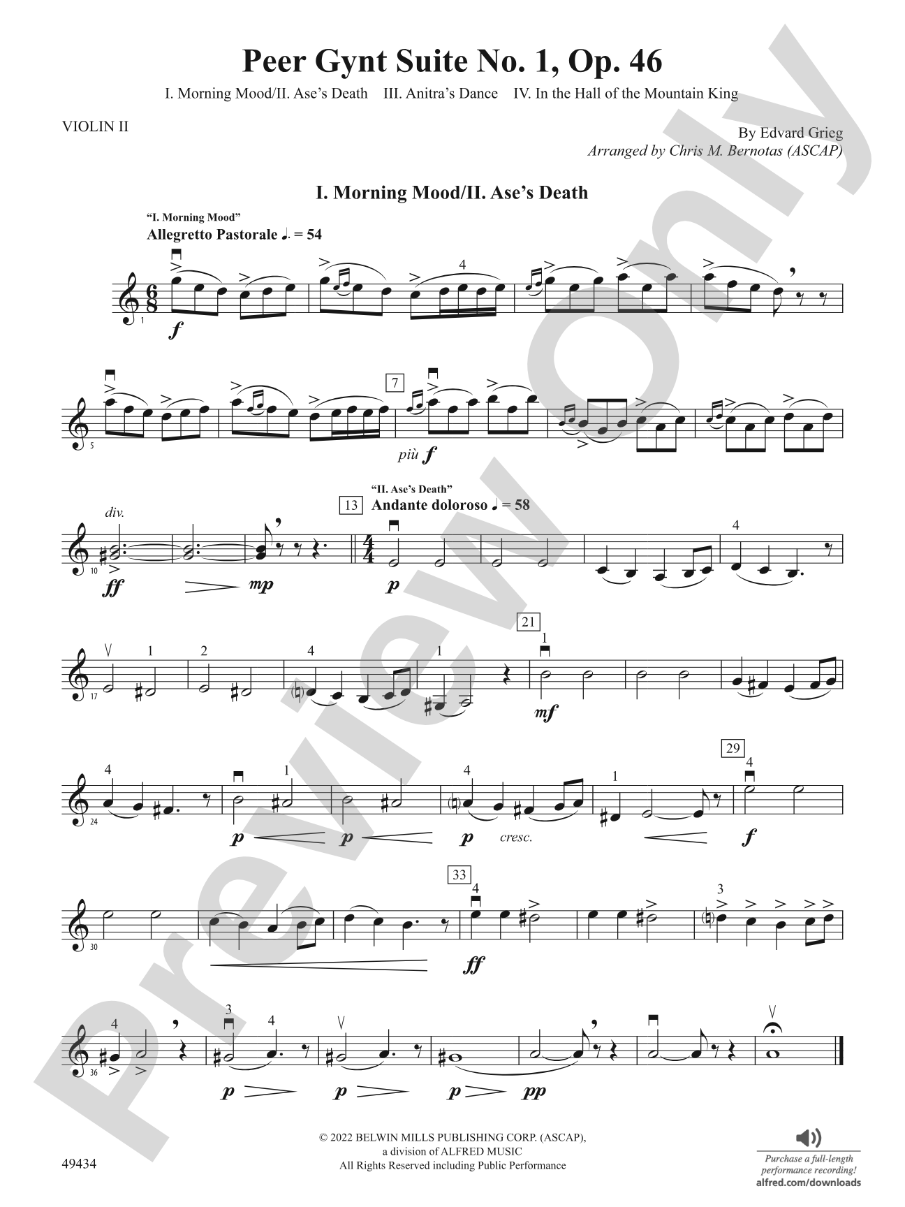 Peer Gynt Suite No.1, Op. 46: 2nd Violin