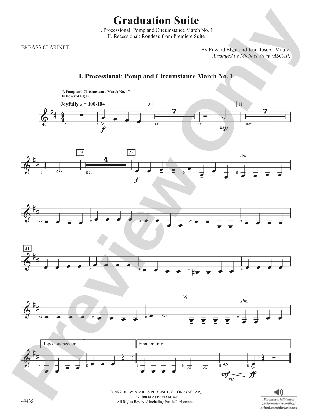 Graduation Suite: B-flat Bass Clarinet