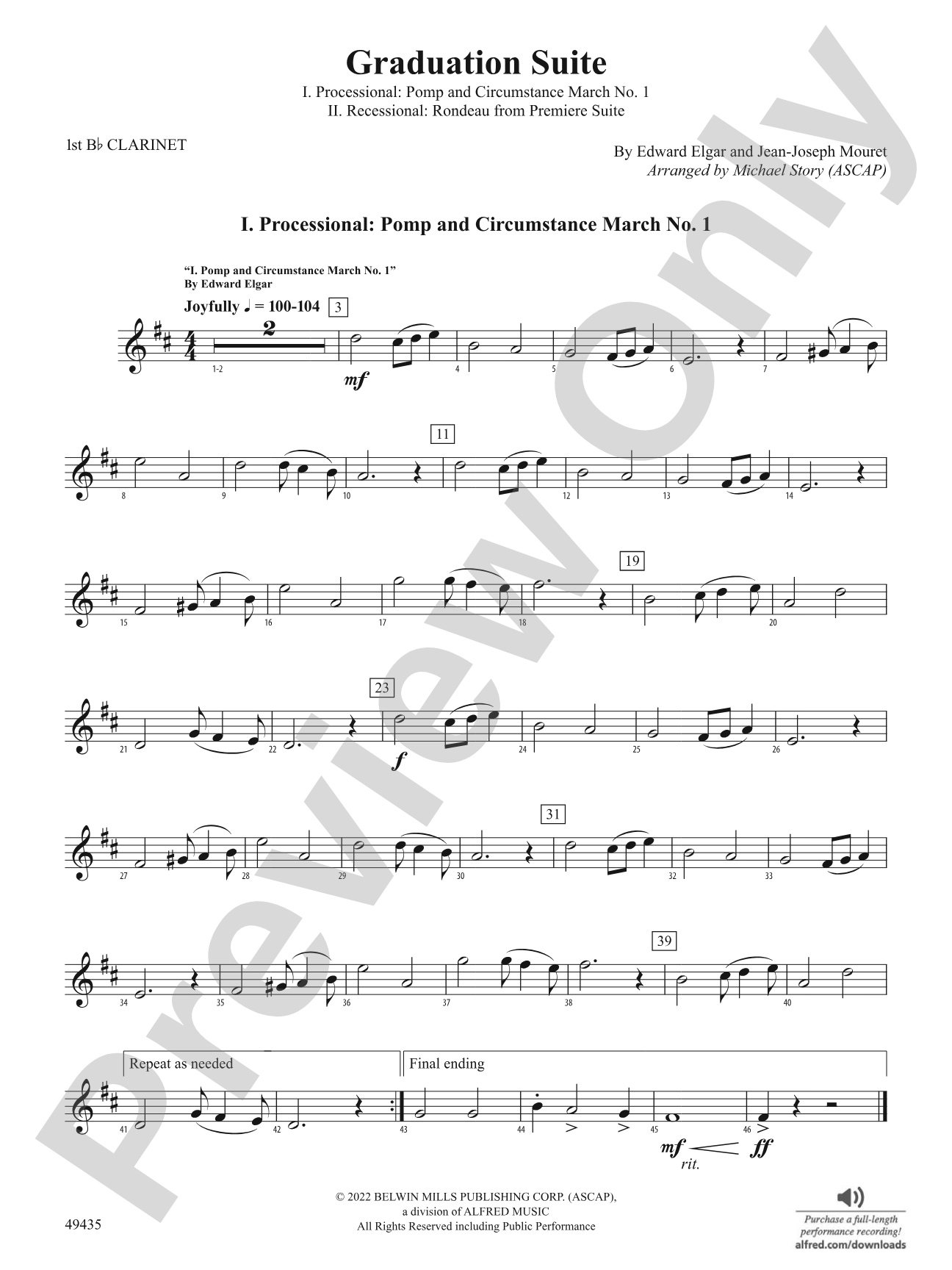 Graduation Suite: 1st B-flat Clarinet