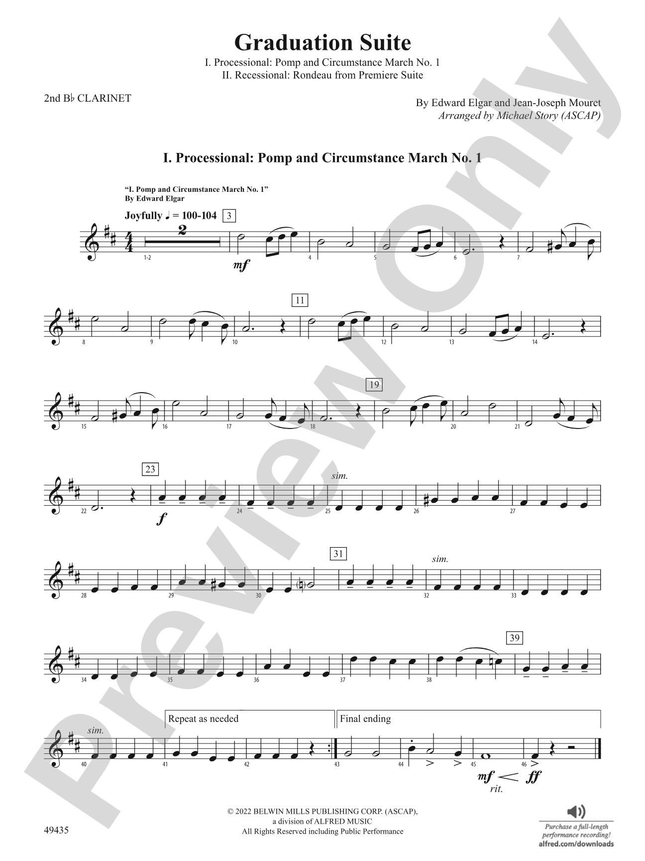 Graduation Suite: 2nd B-flat Clarinet