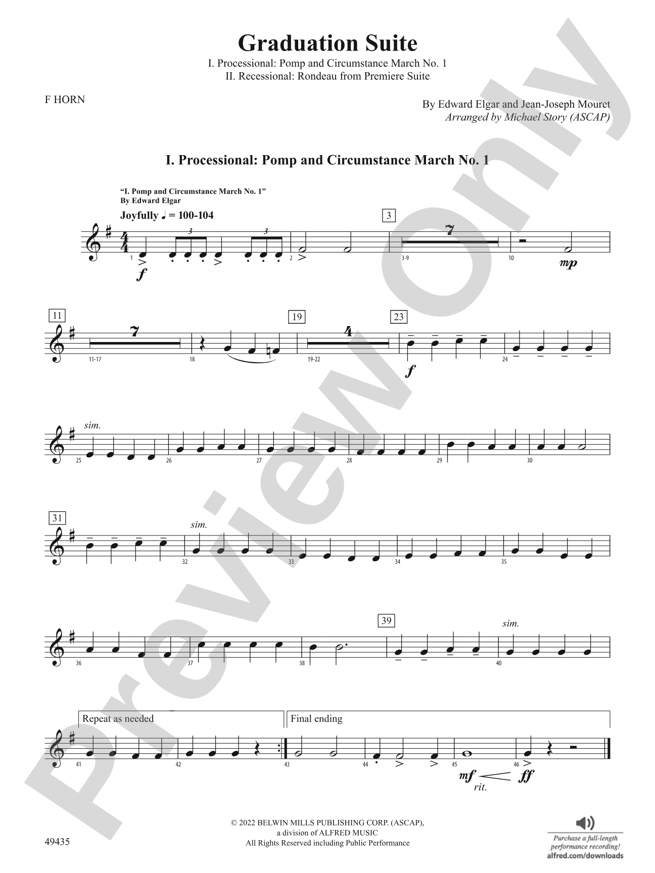 Graduation Suite: 1st F Horn