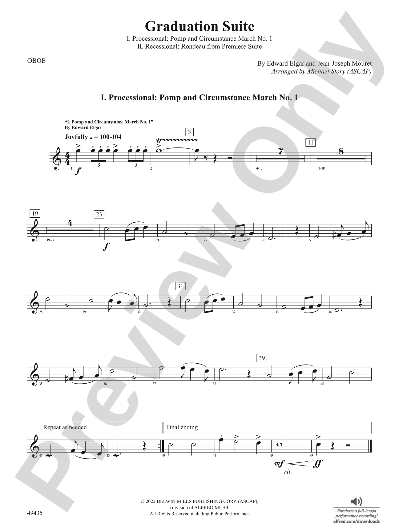 Graduation Suite: Oboe