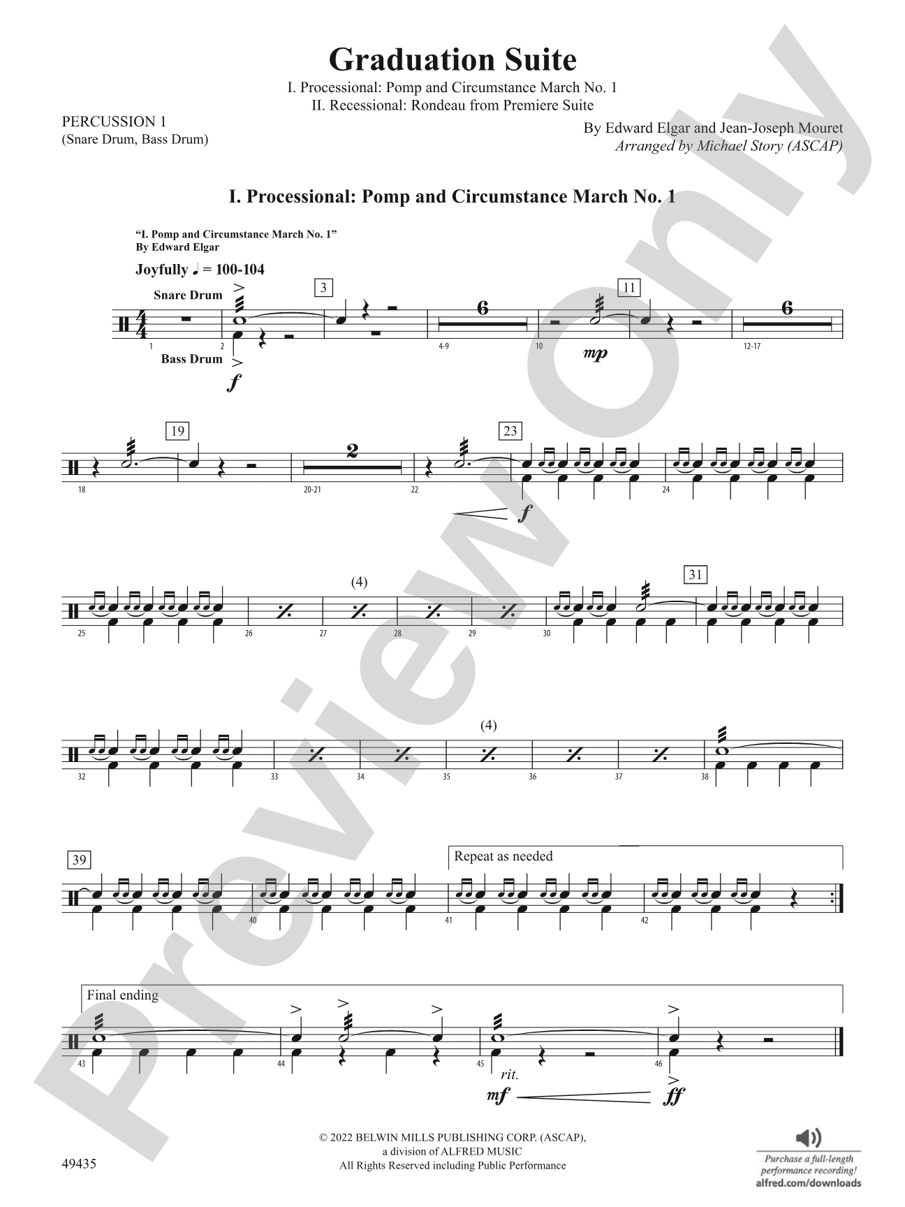 Graduation Suite: 1st Percussion