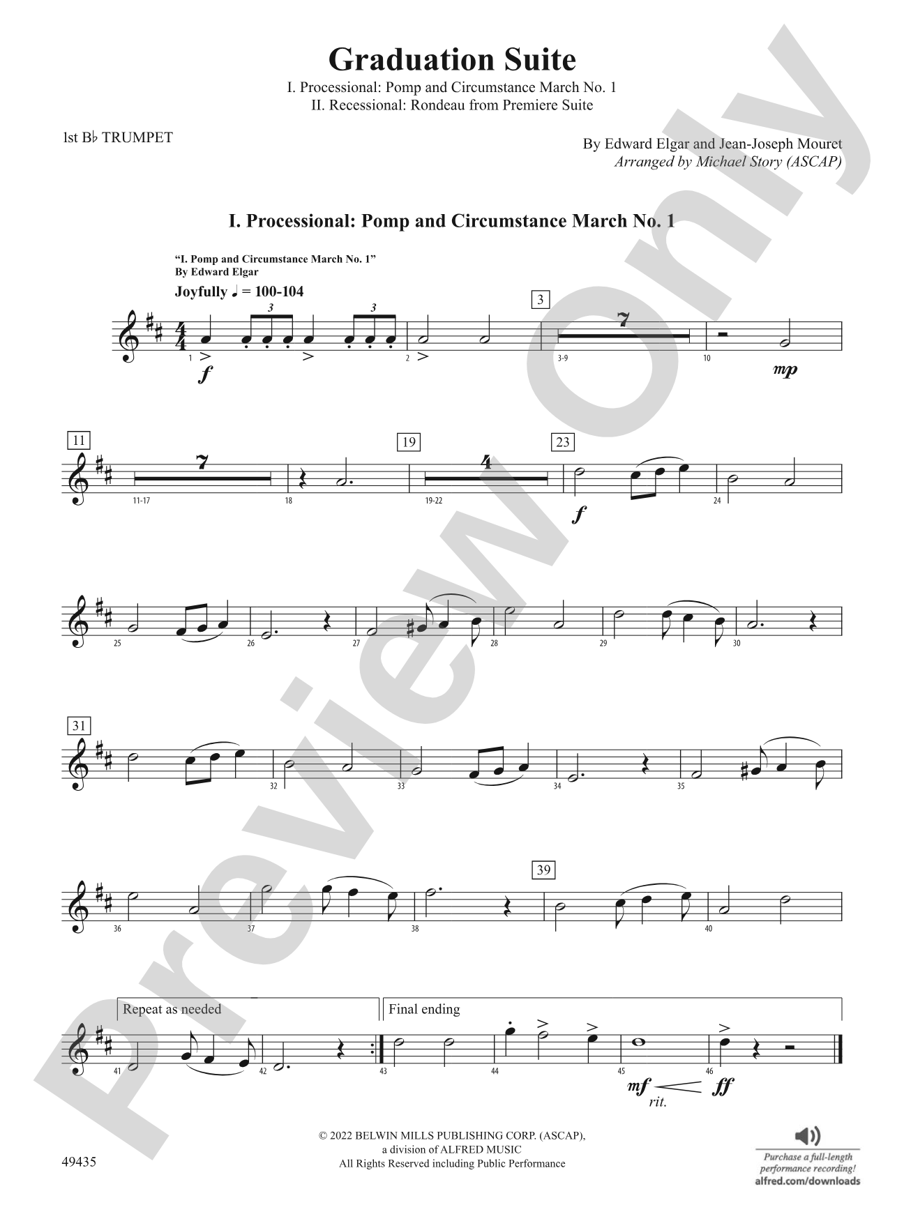 Graduation Suite: 1st B-flat Trumpet