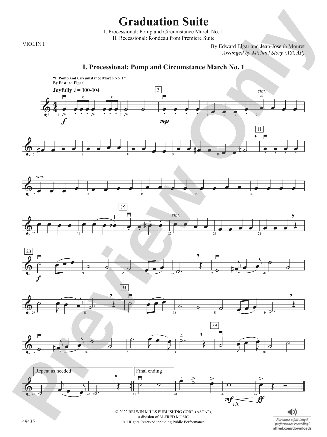 Graduation Suite: 1st Violin