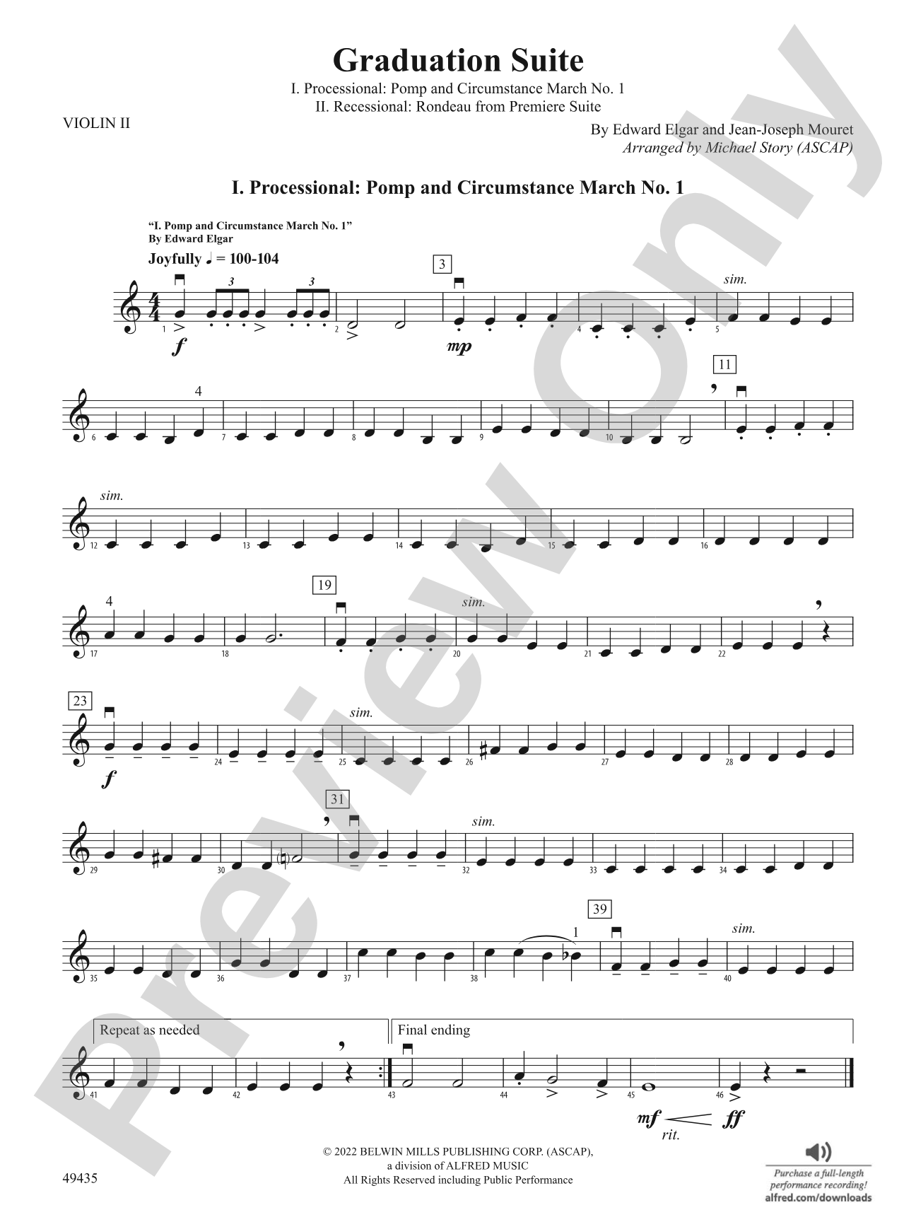 Graduation Suite: 2nd Violin