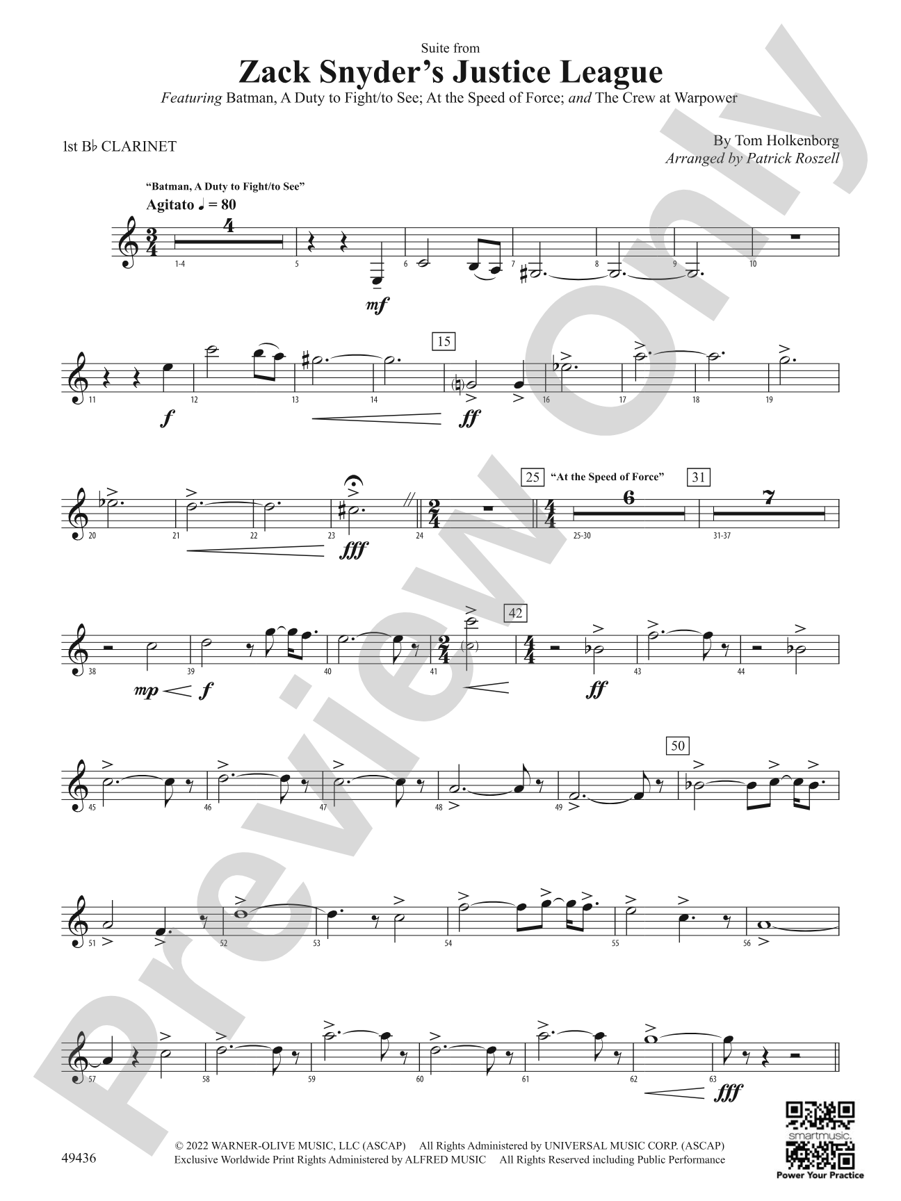 Suite from Zack Snyder's Justice League: 1st B-flat Clarinet