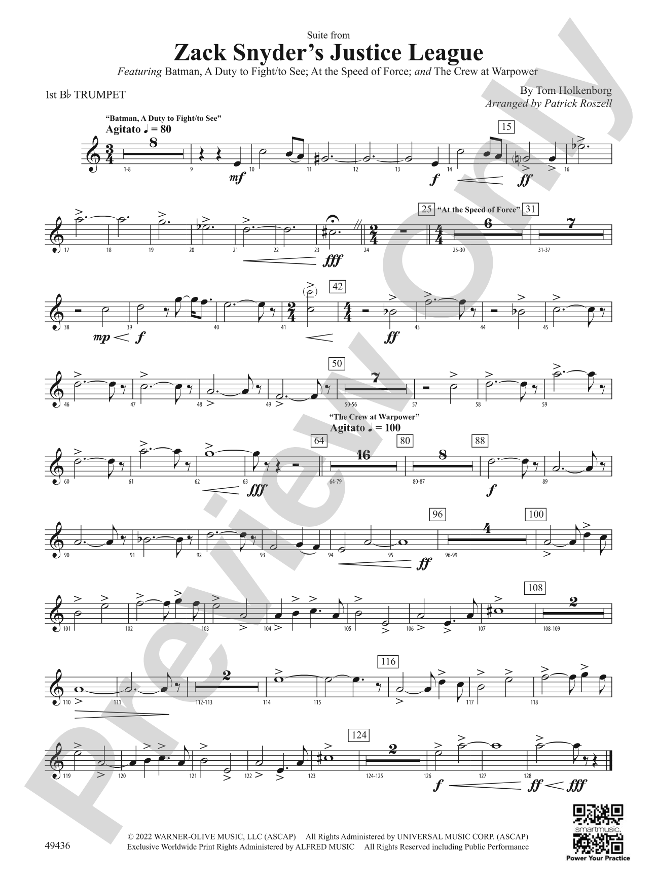 Suite from Zack Snyder's Justice League: 1st B-flat Trumpet