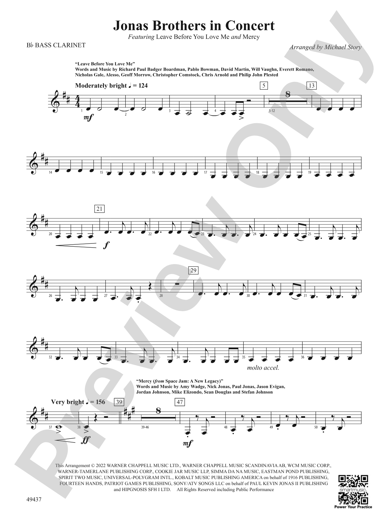 Jonas Brothers in Concert: B-flat Bass Clarinet