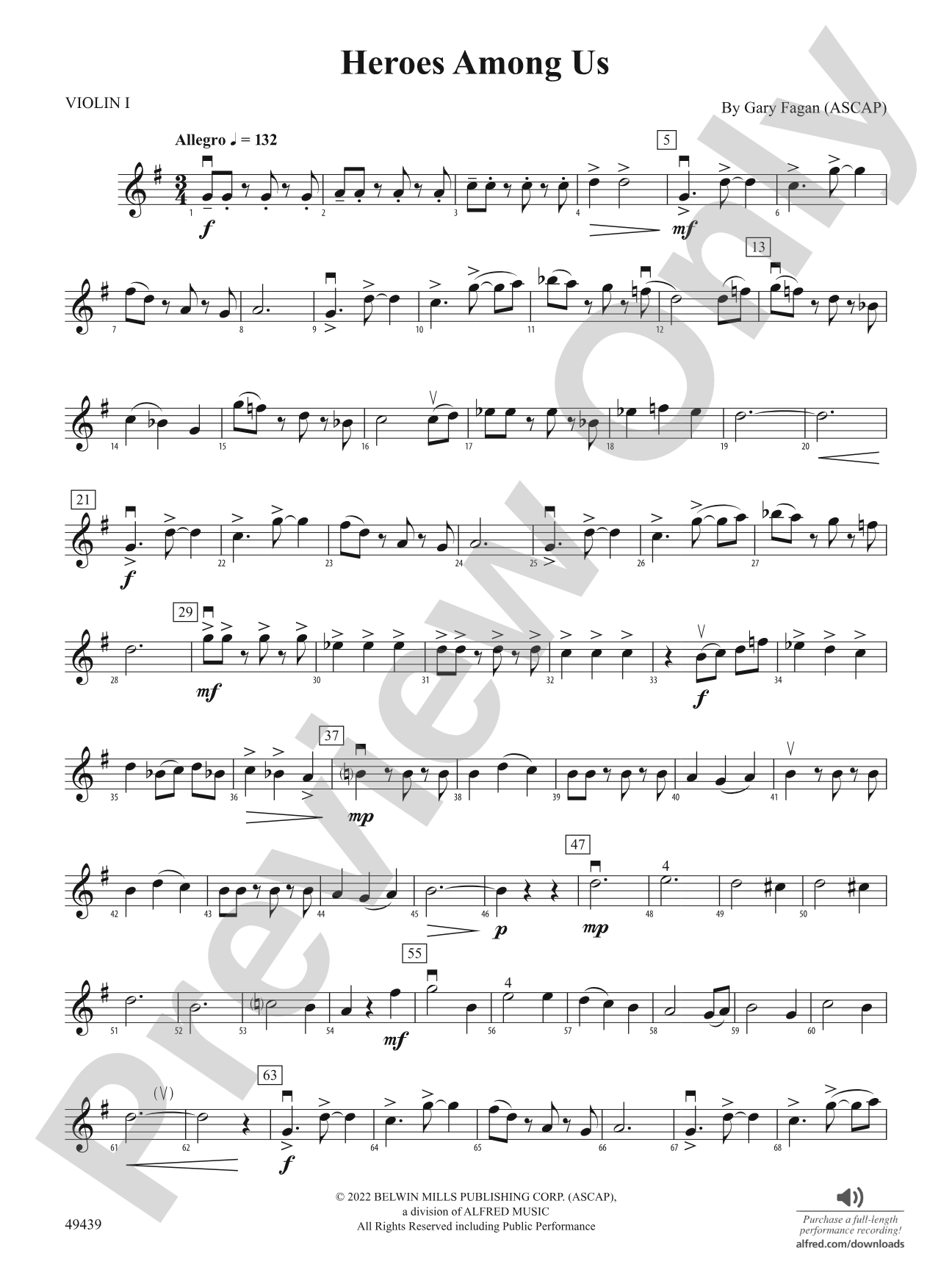 Heroes Among Us: 1st Violin