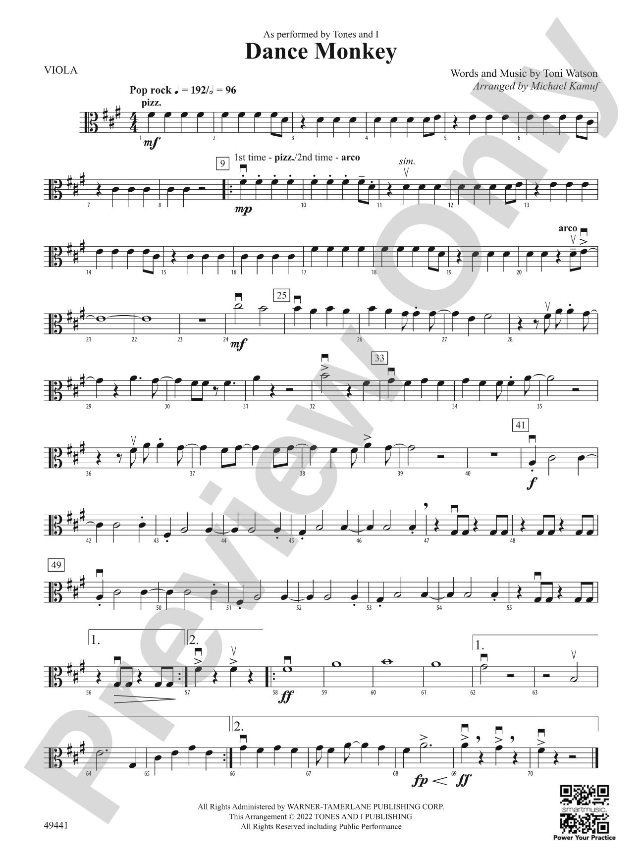 Dance Monkey: Viola