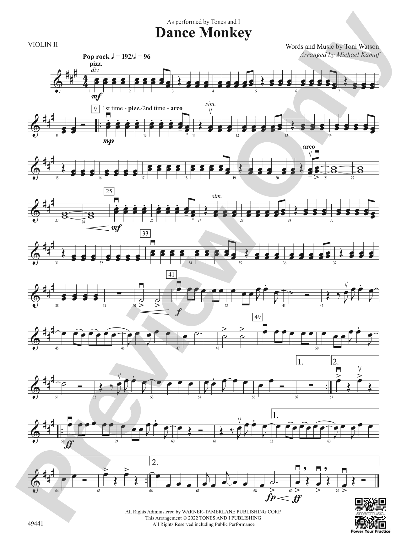 Dance Monkey: 2nd Violin