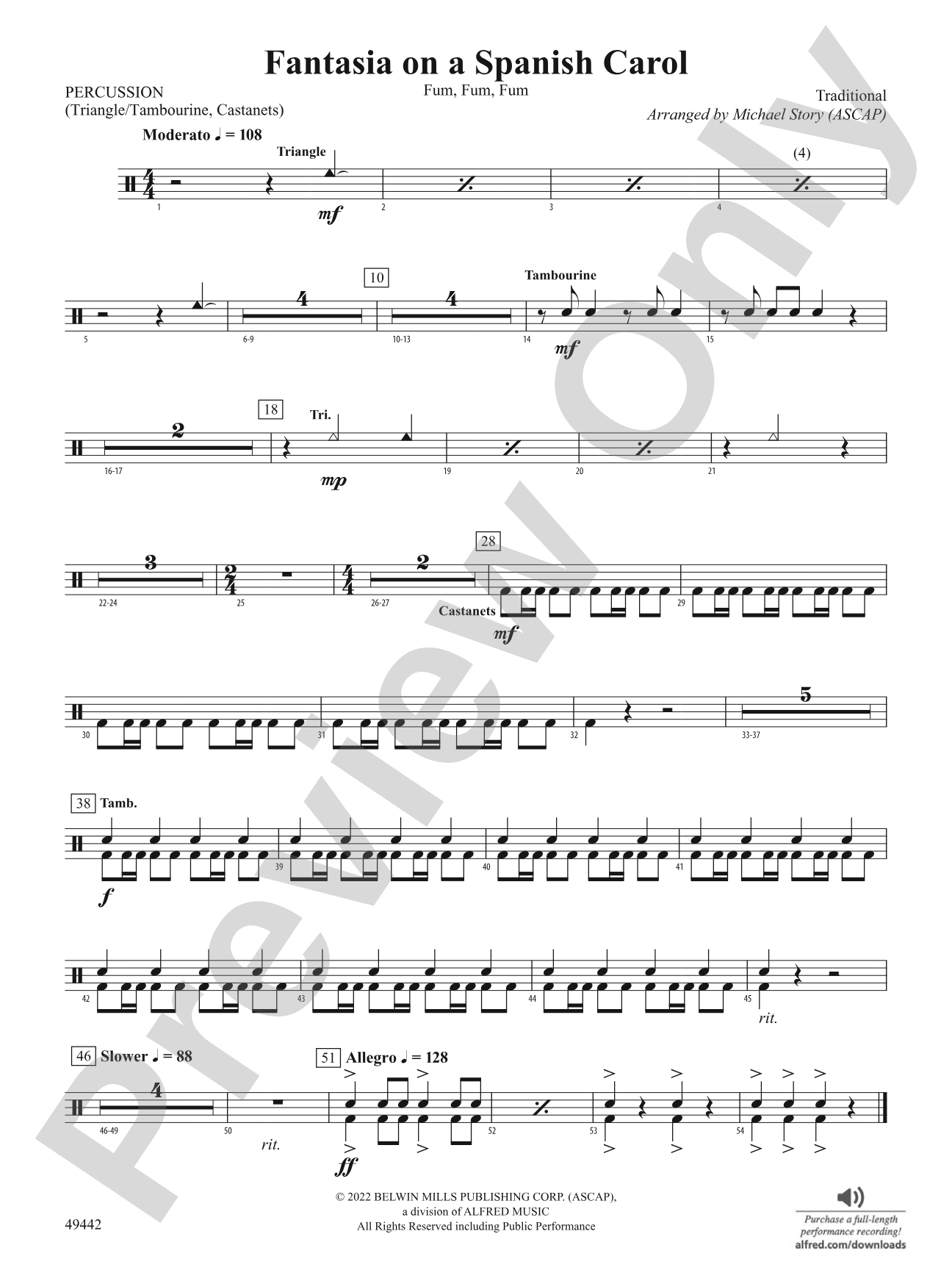 Fantasia on a Spanish Carol: 1st Percussion