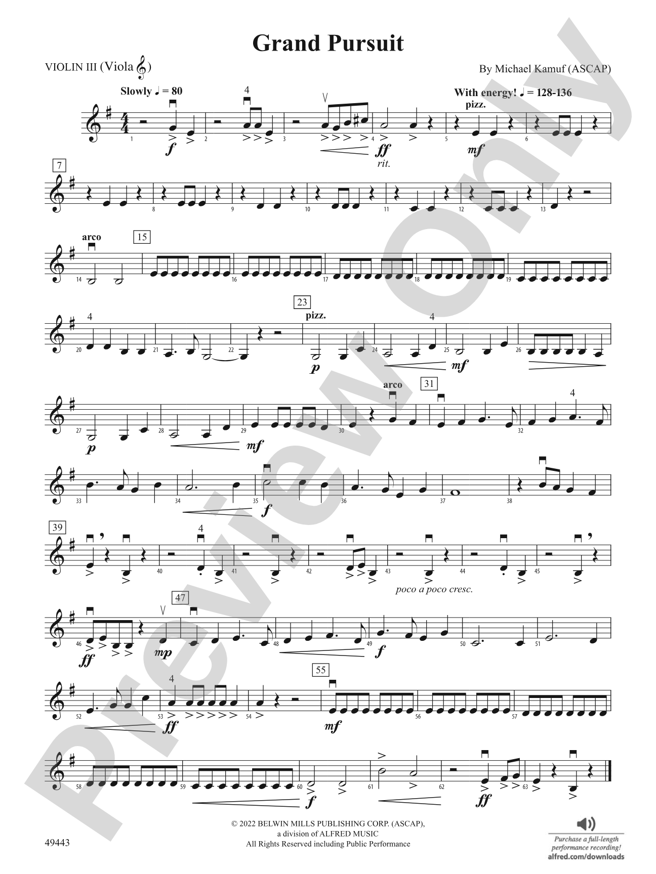 Grand Pursuit: 3rd Violin (Viola [TC])