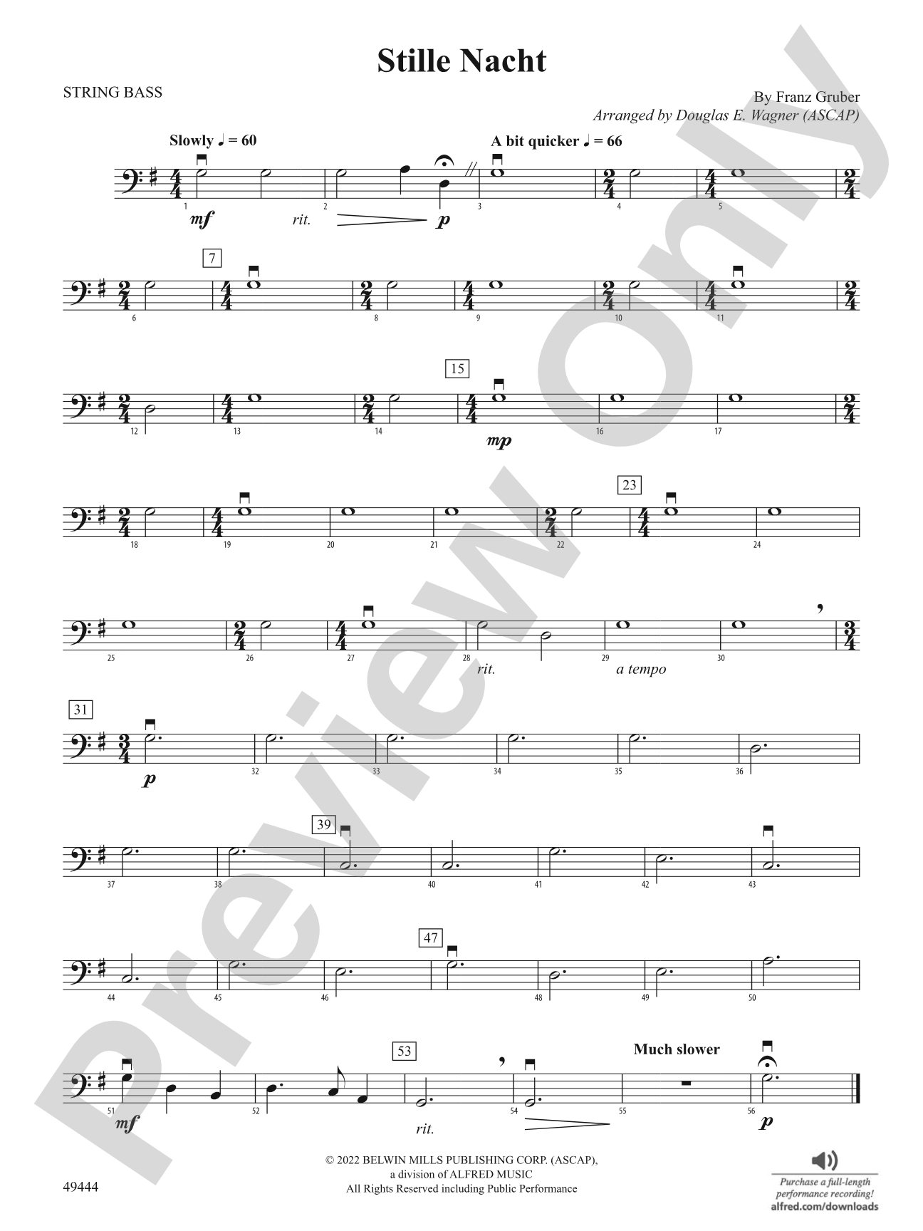 Stille Nacht: String Bass