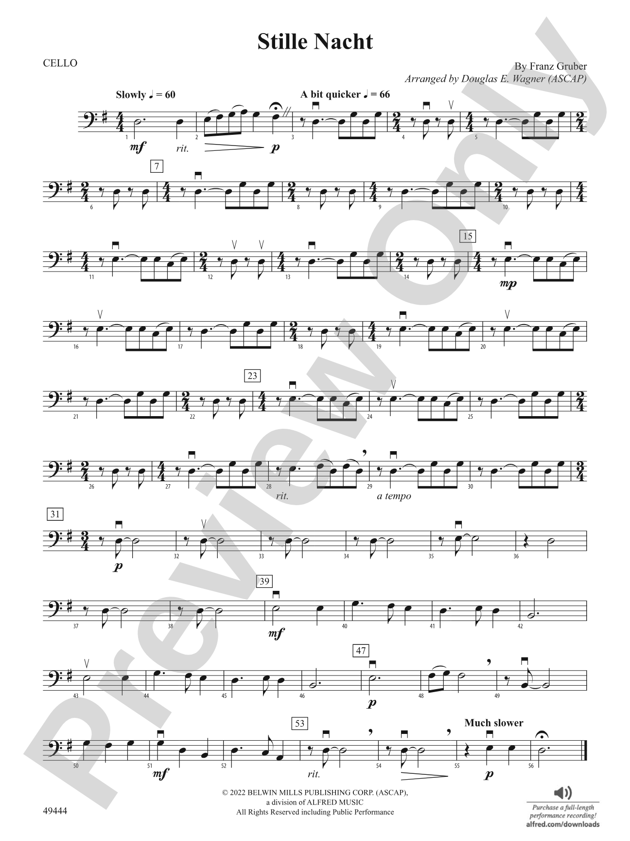 Stille Nacht: Cello