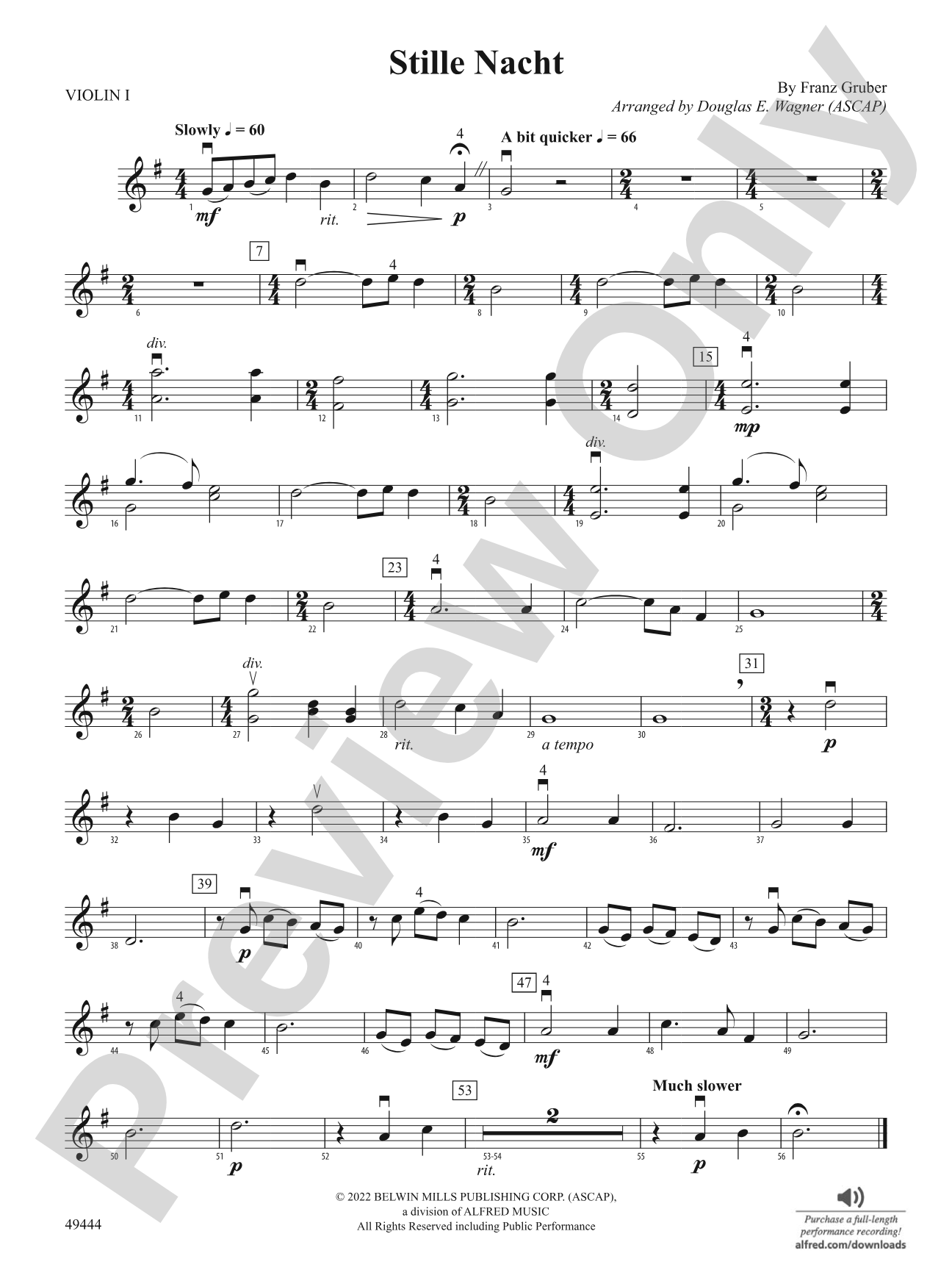 Stille Nacht: 1st Violin