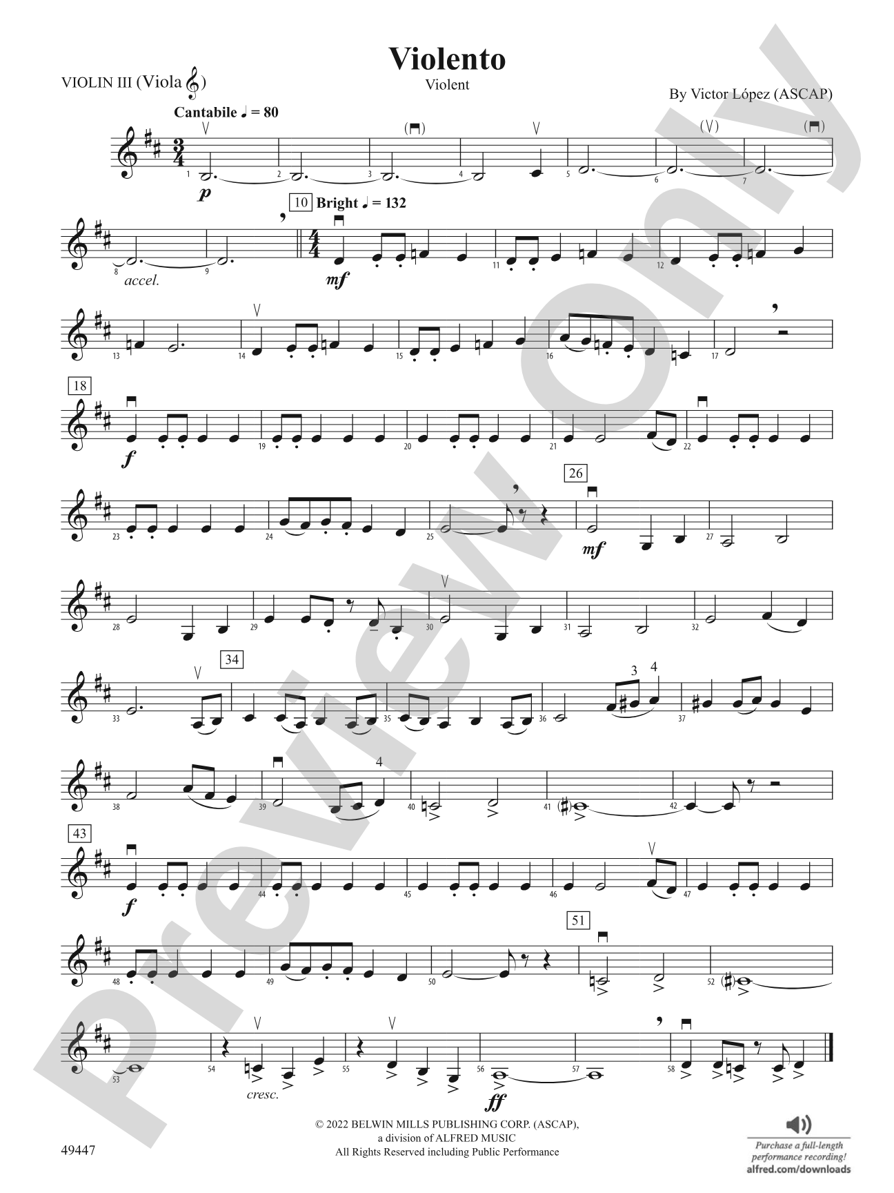 Violento: 3rd Violin (Viola [TC])