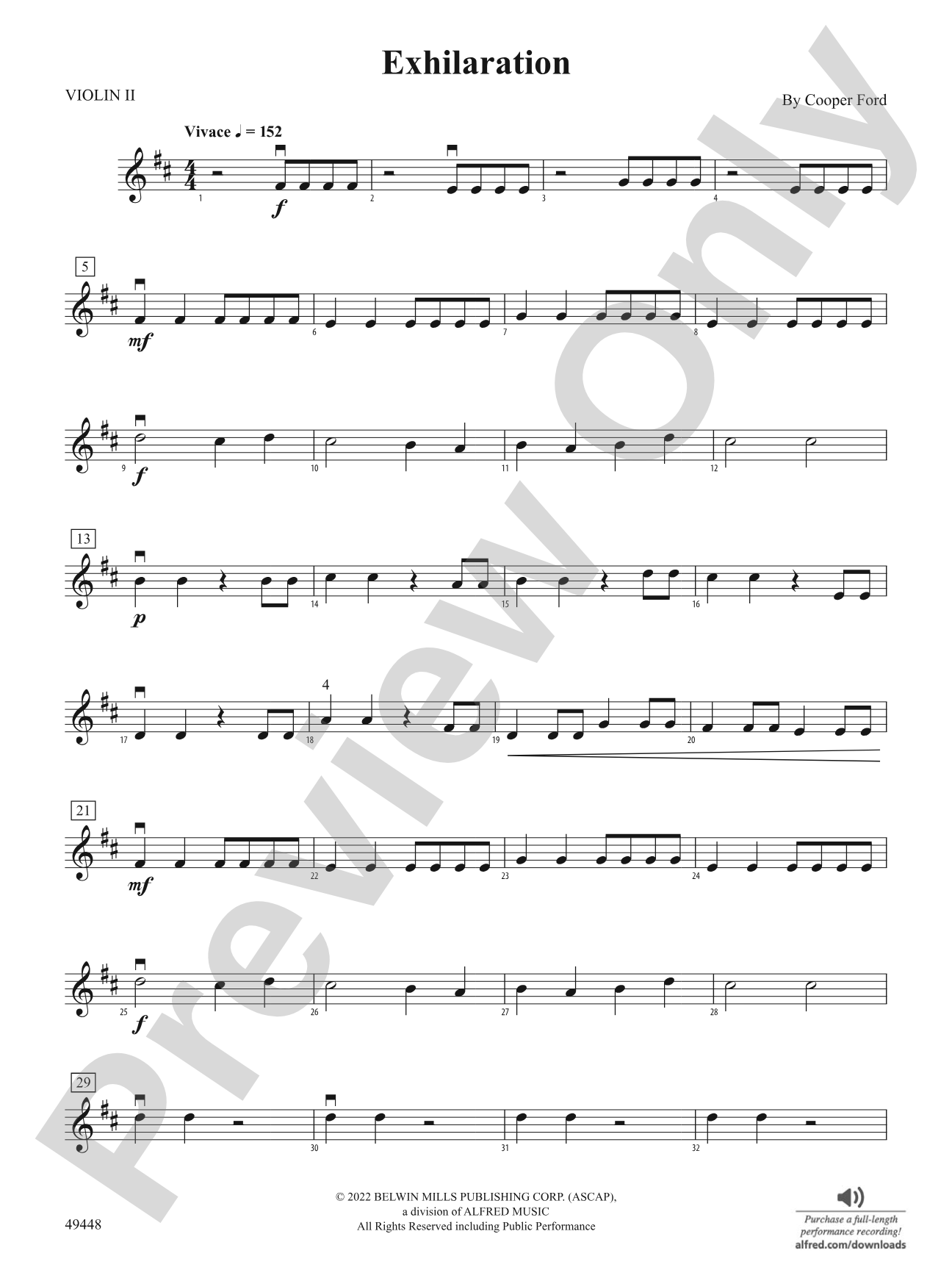 Exhilaration: 2nd Violin