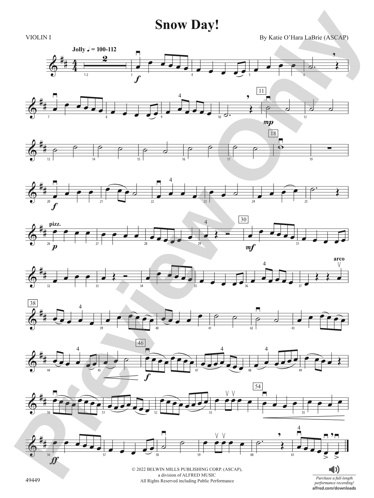 Snow Day: 1st Violin