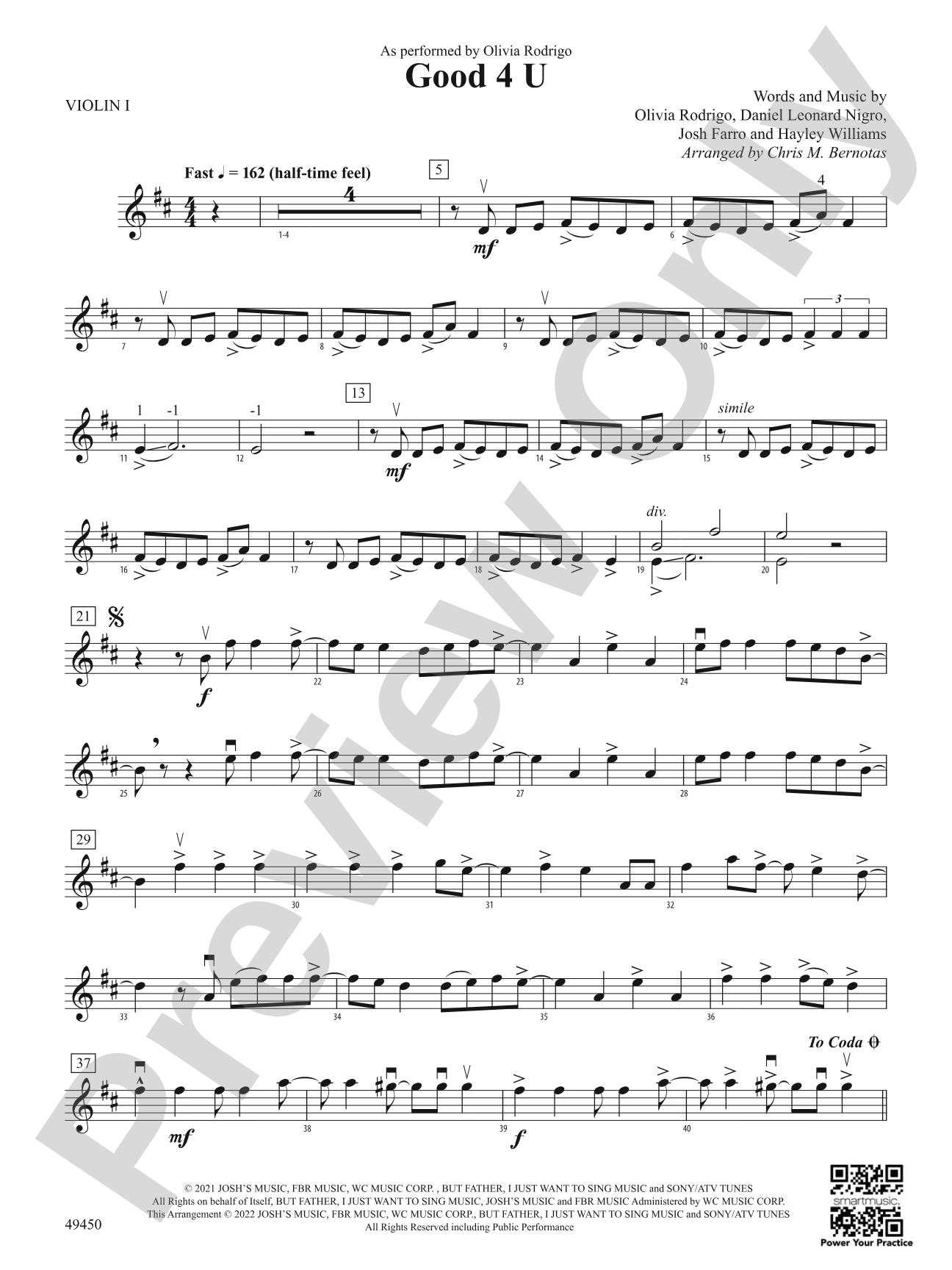 Good 4 U: 1st Violin