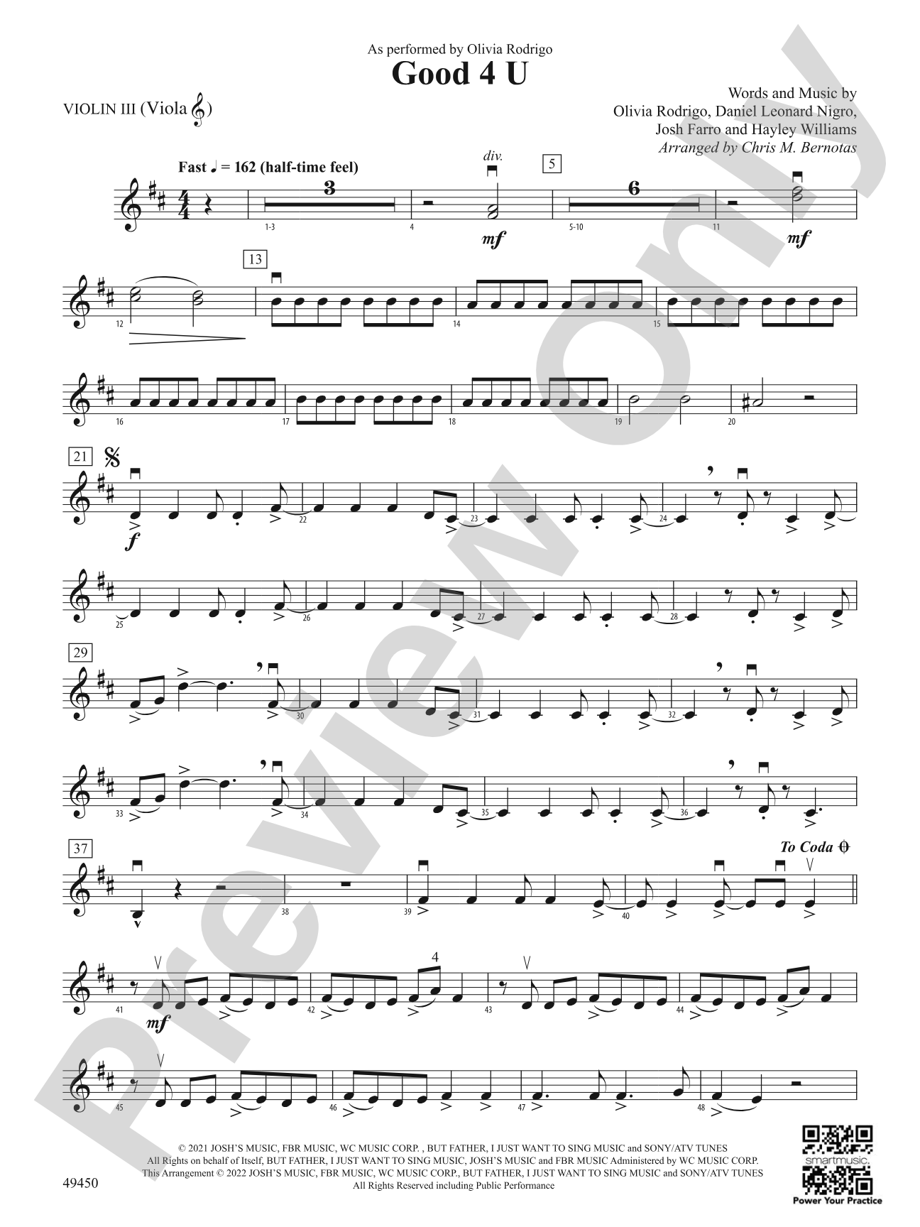 Good 4 U: 3rd Violin (Viola [TC])