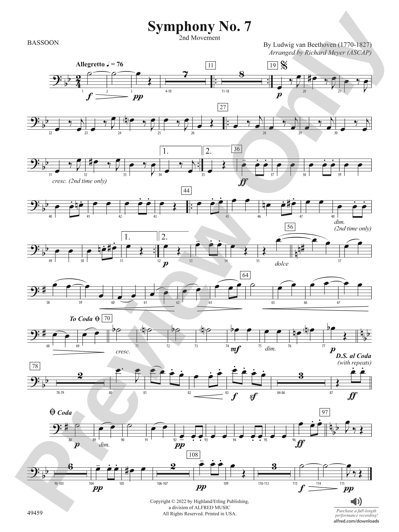 Symphony No. 7: Bassoon