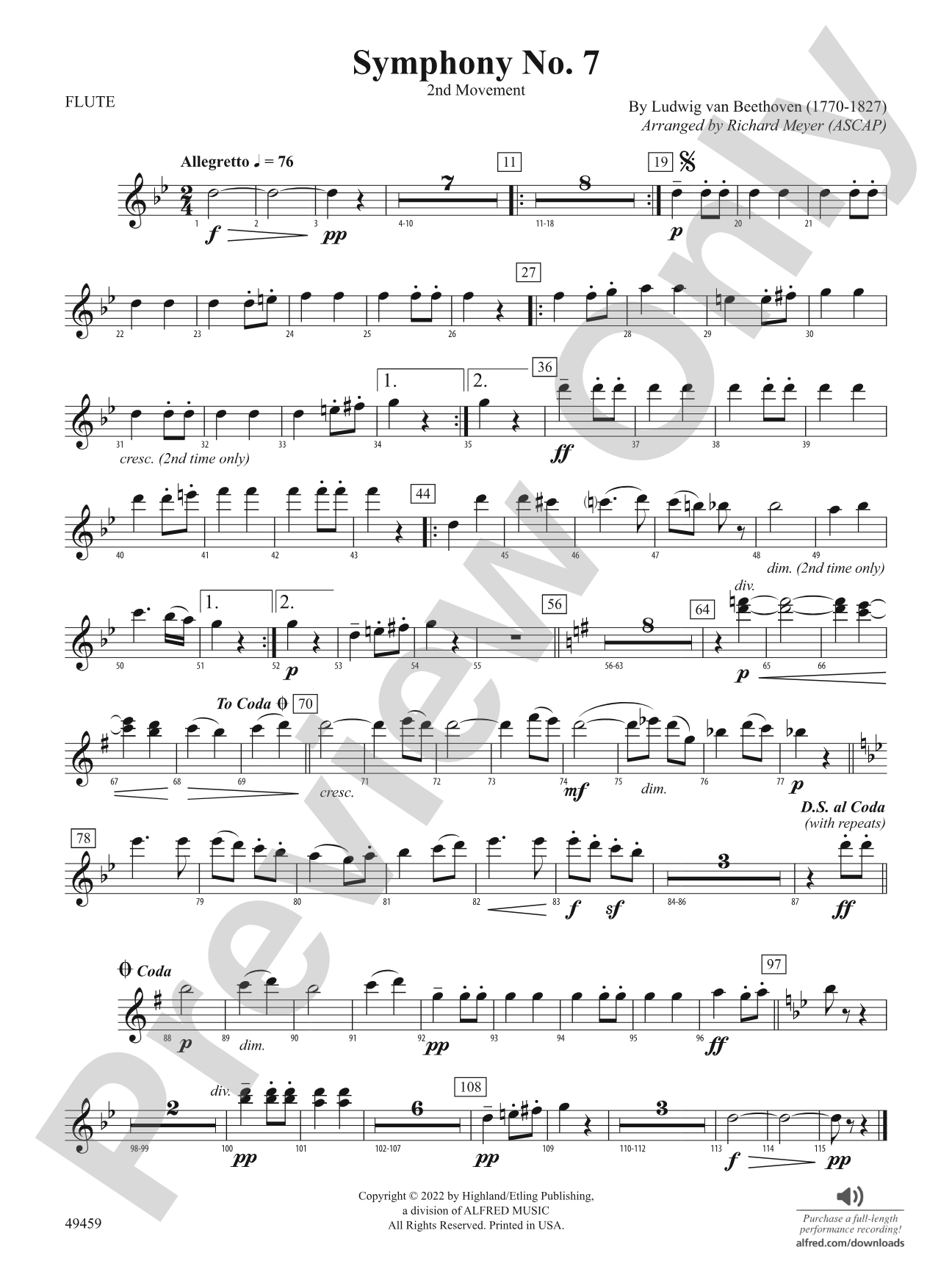 Symphony No. 7: Flute