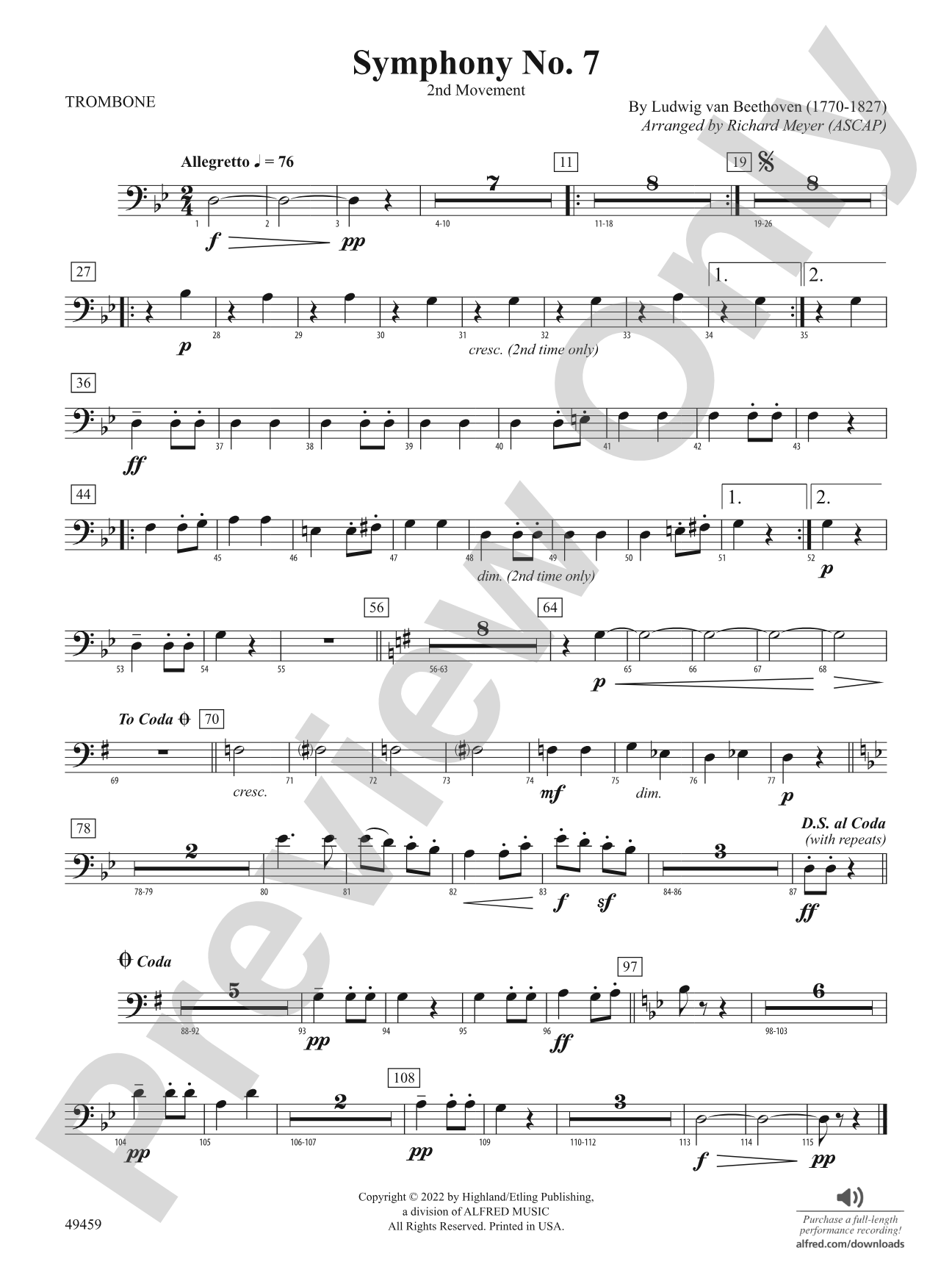 Symphony No. 7: 1st Trombone