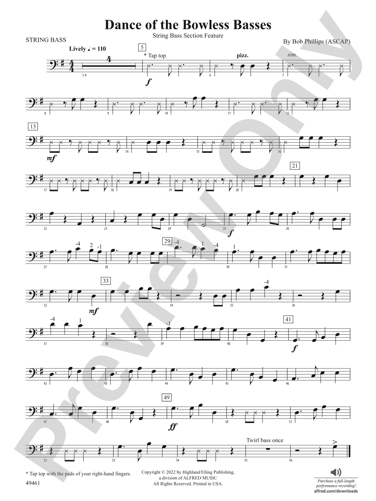 Dance of the Bowless Basses: String Bass