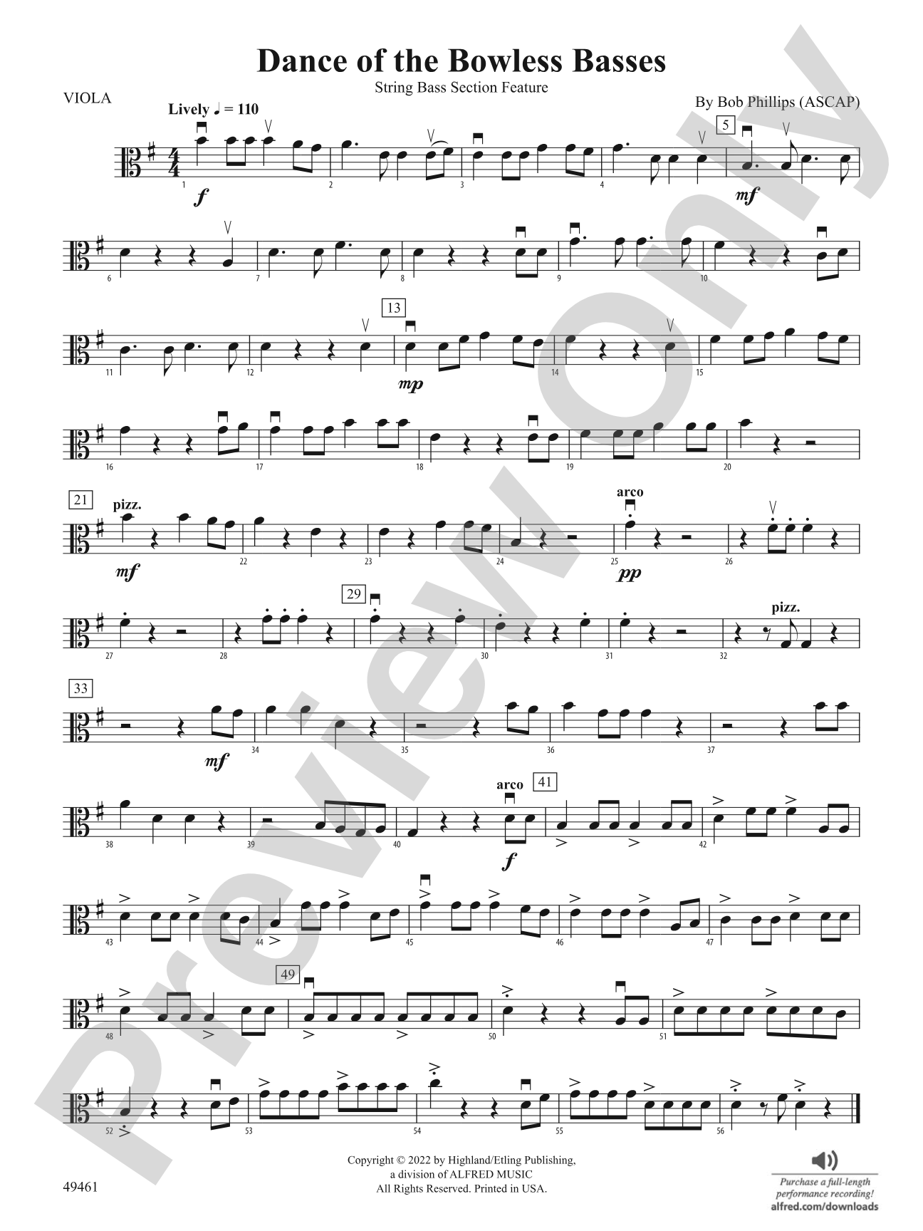 Dance of the Bowless Basses: Viola