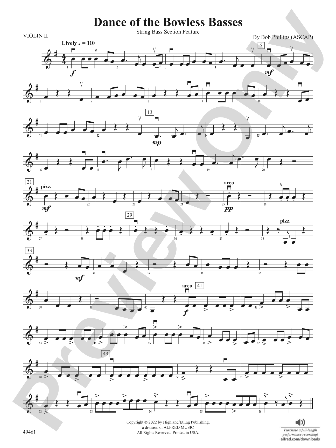 Dance of the Bowless Basses: 2nd Violin