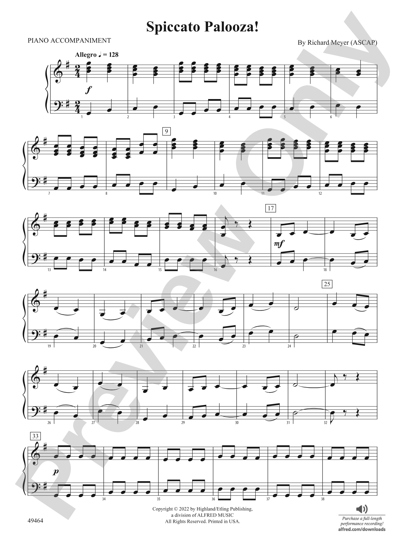 Spiccato Palooza!: Piano Accompaniment