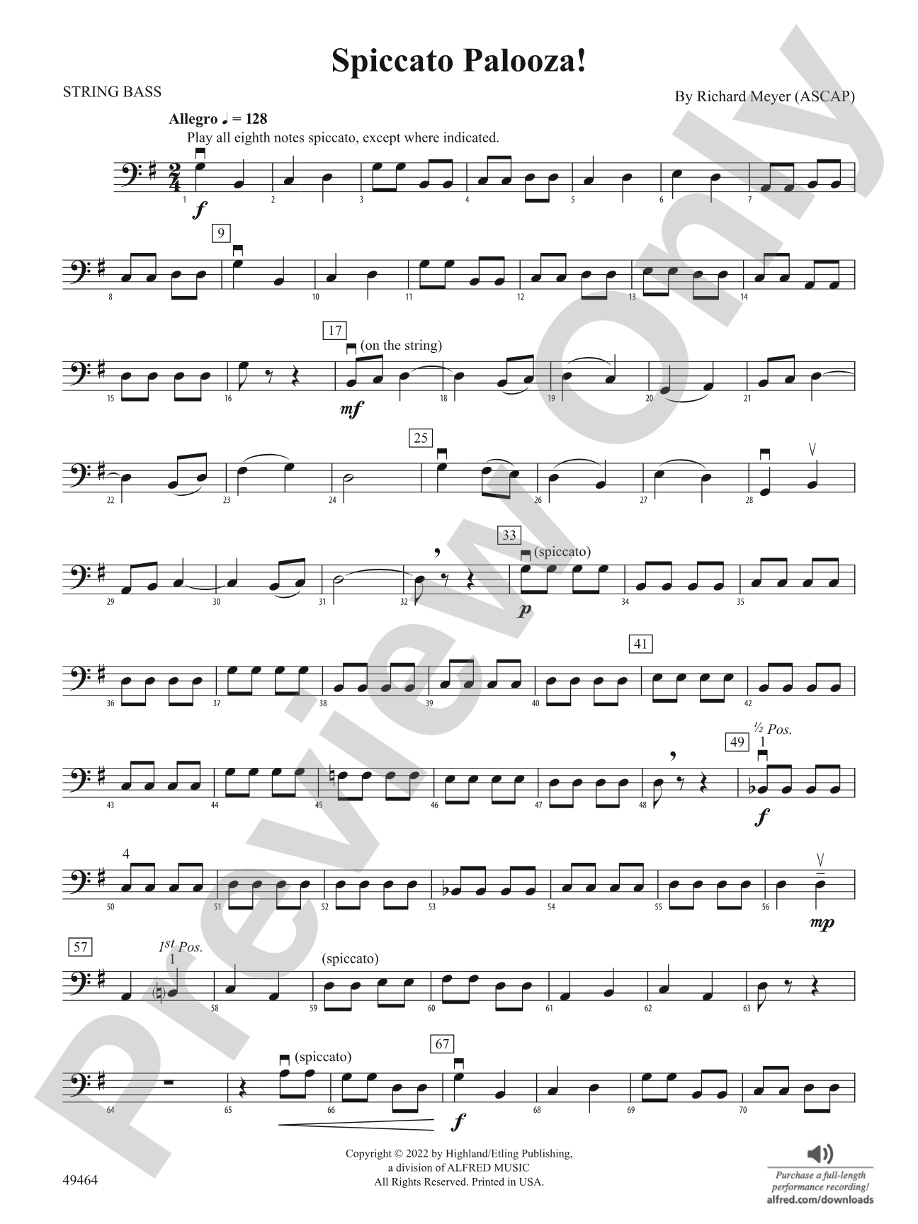 Spiccato Palooza!: String Bass