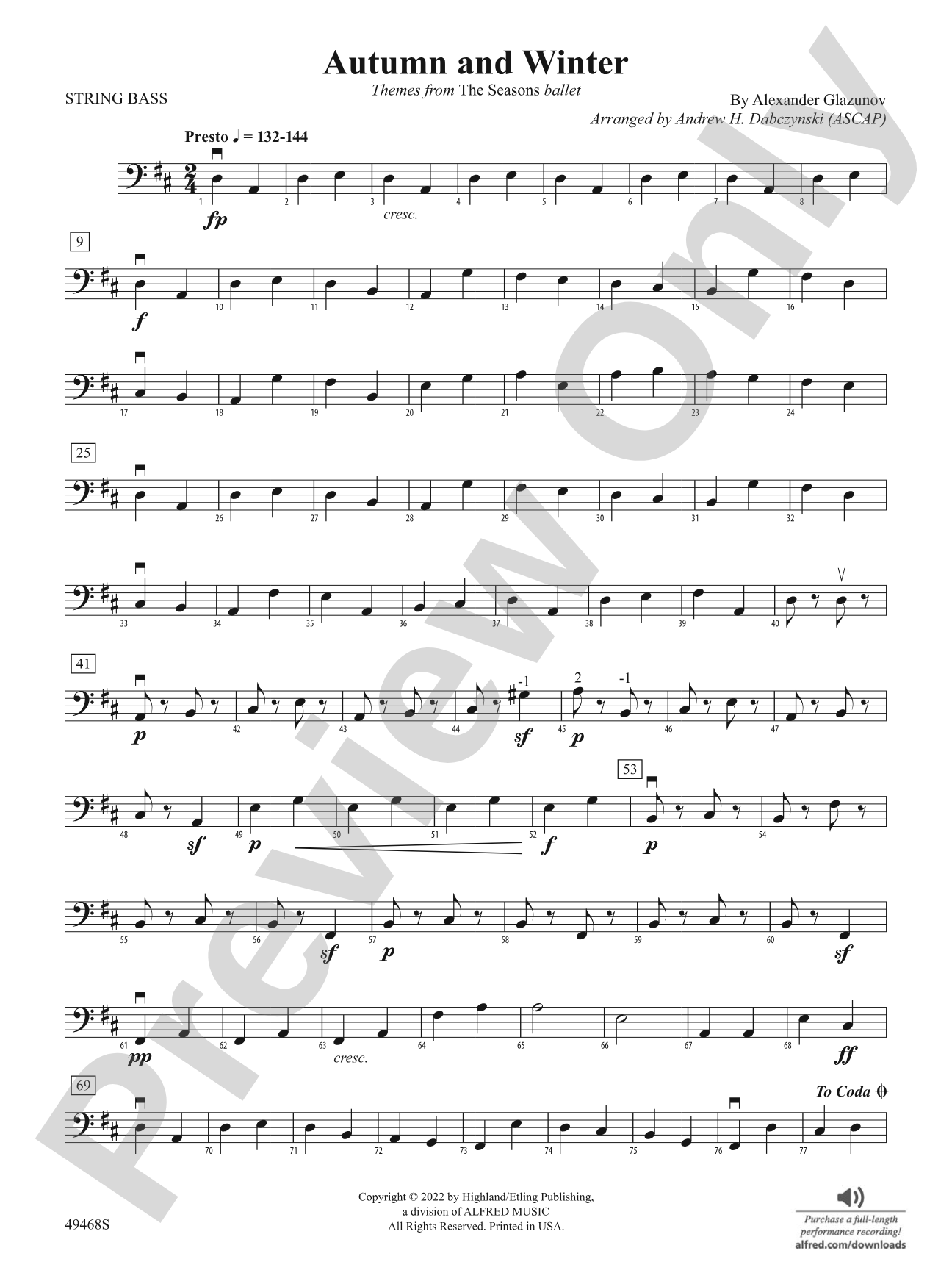 Autumn and Winter: String Bass