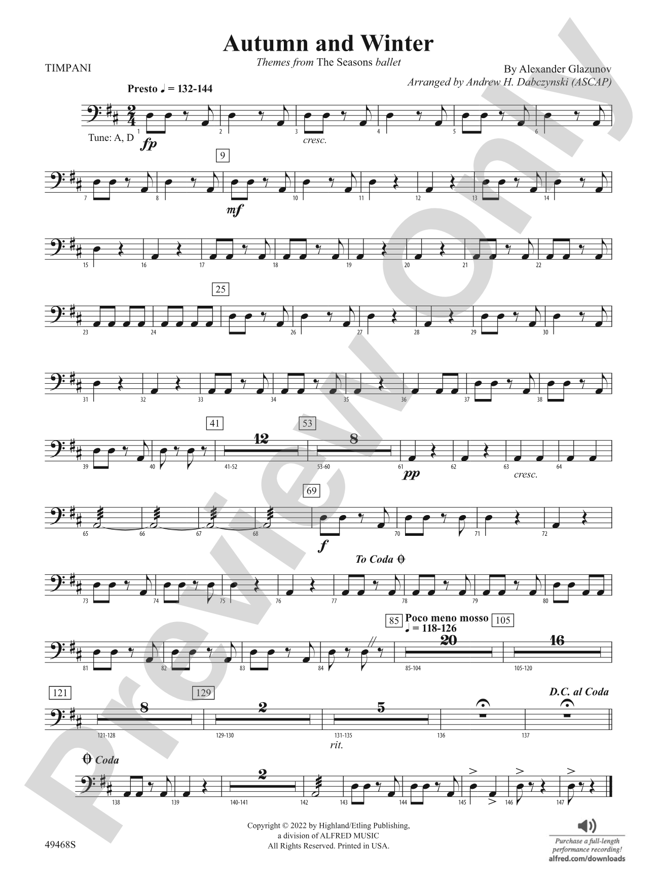 Autumn and Winter: Timpani